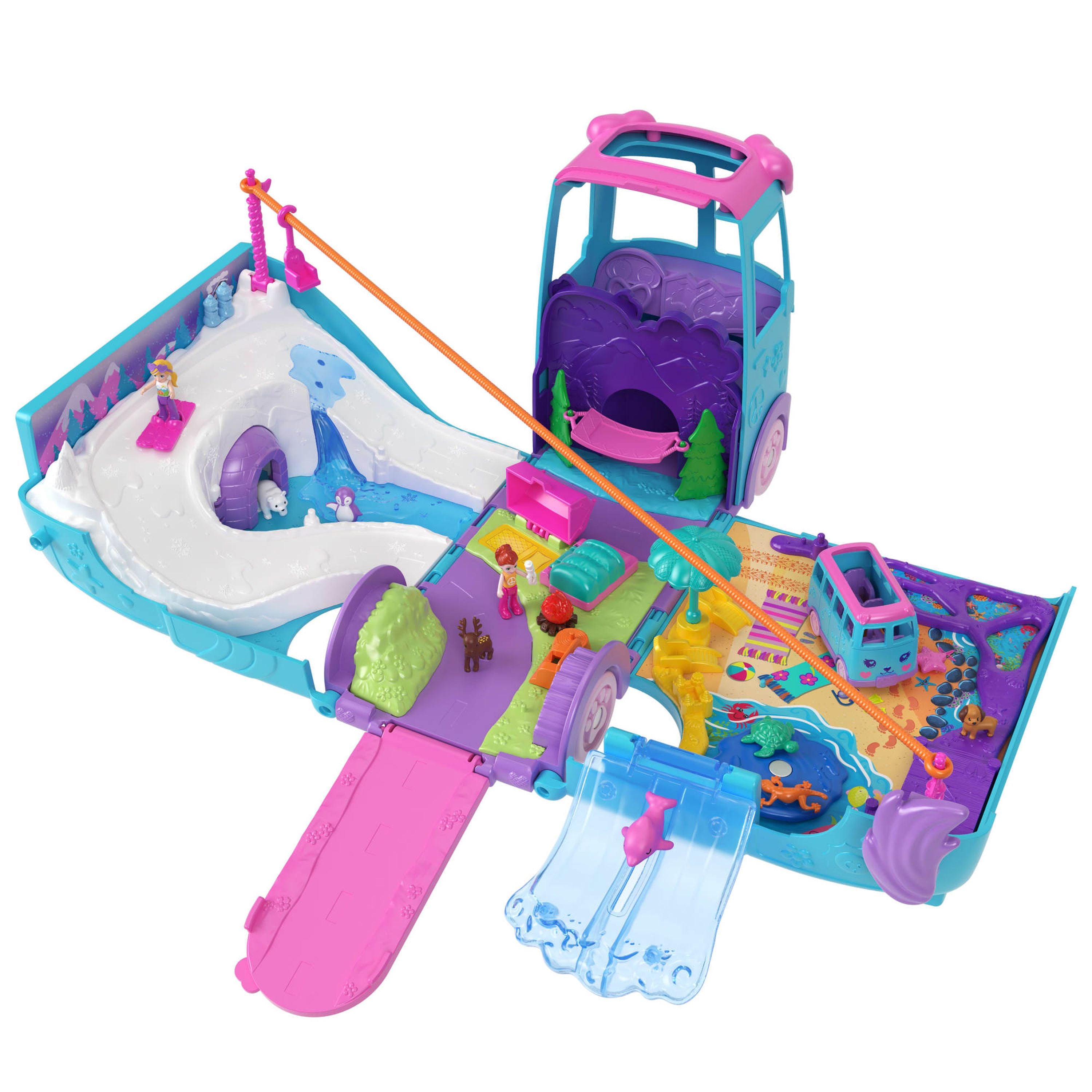 Hot Sale! Polly Pocket Pet Mobile Adventure Playset for Ultimate Outdoor Fun