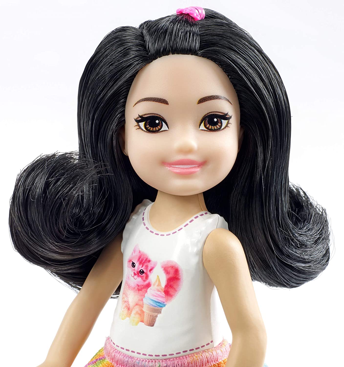 Hot! Barbie Club Chelsea Doll with Kitten & Ice Cream T-Shirt