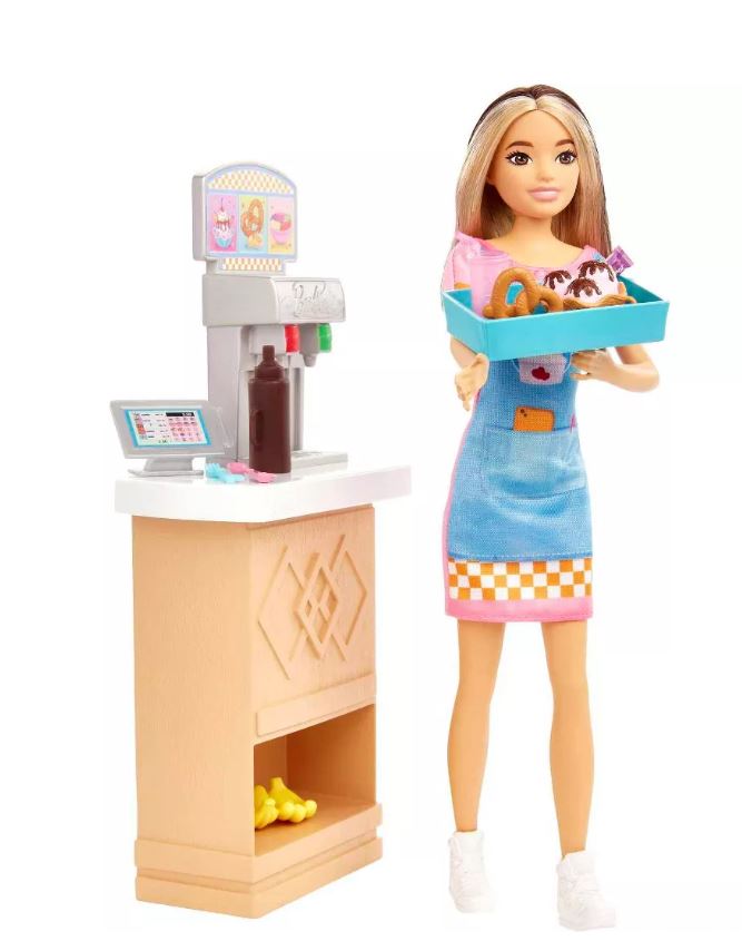 Barbie Skipper First Job Snack Bar Playset with Color - Change Sundae & Accessories
