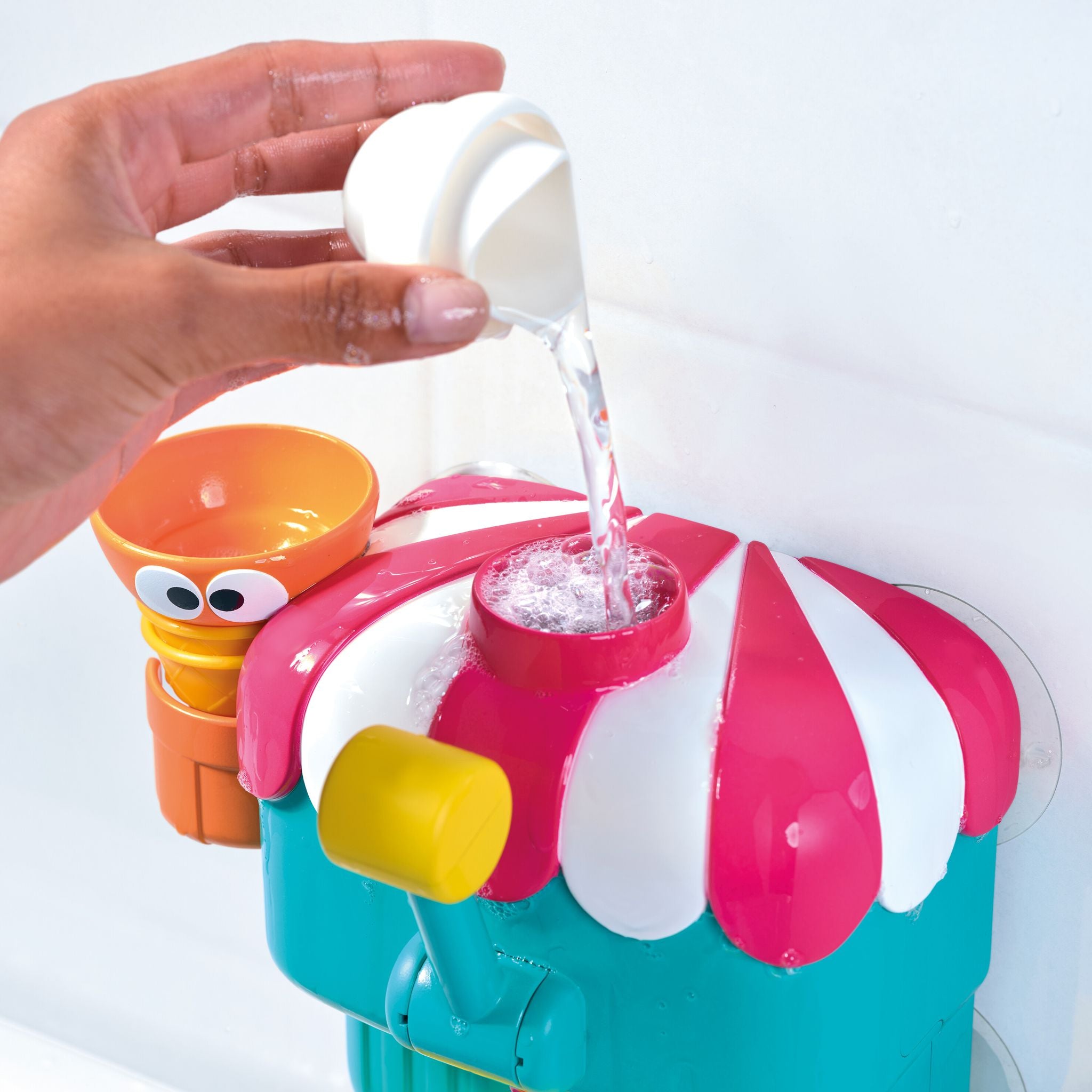 Deluxe TOMY Toomies Foam Cone Factory - Create Foamy Bubble Bath Ice Cream Cones for Kids