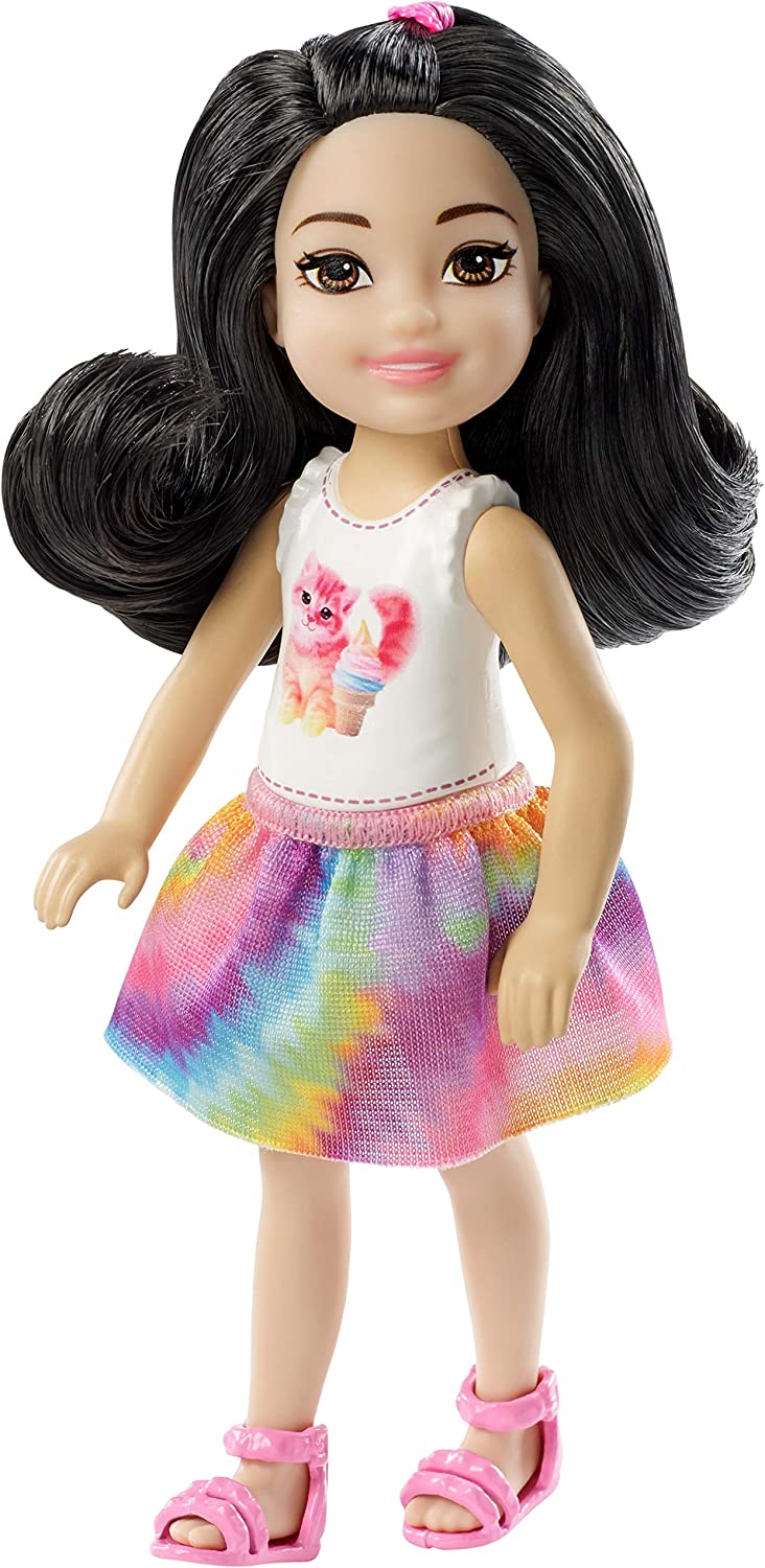 Hot! Barbie Club Chelsea Doll with Kitten & Ice Cream T-Shirt
