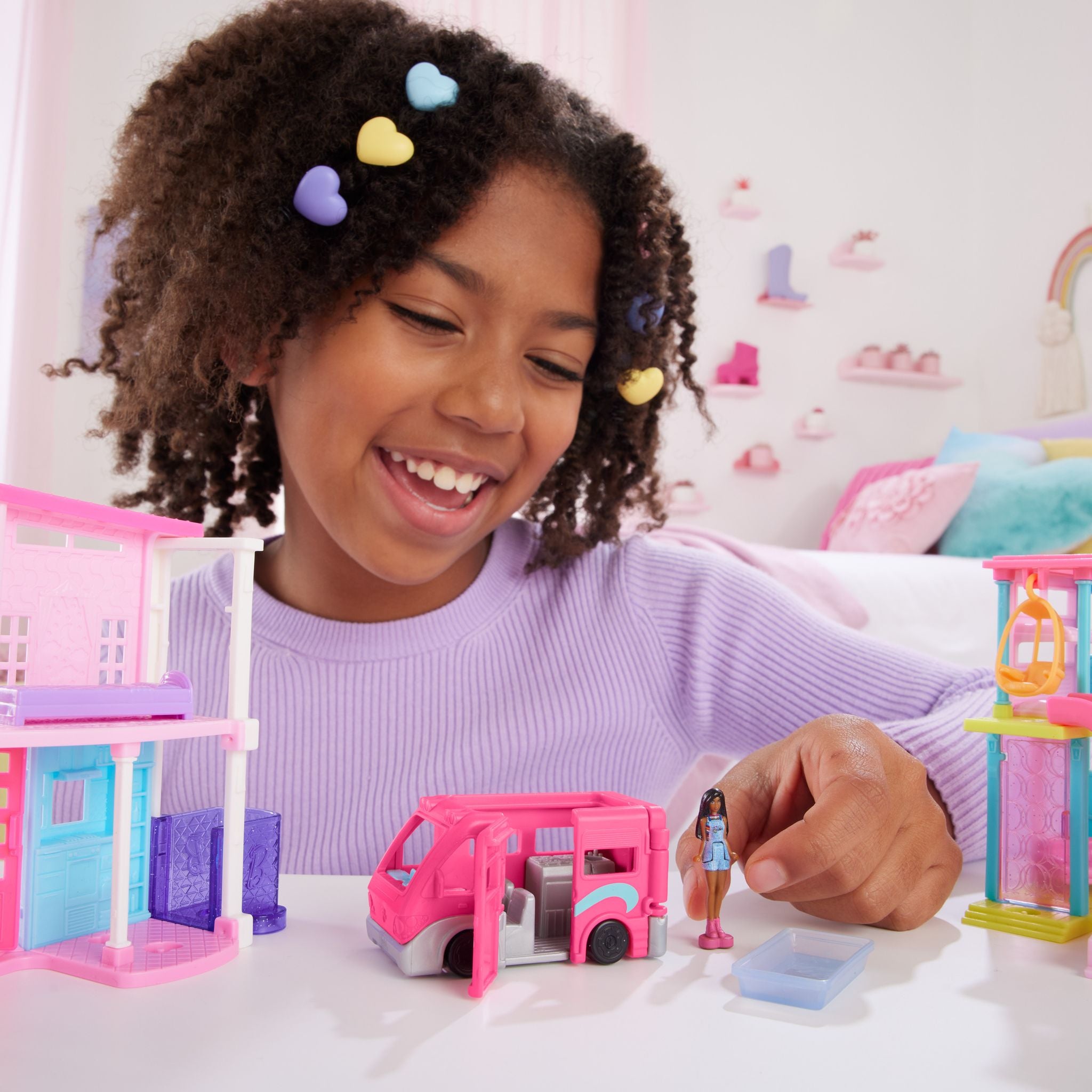 Barbie Mini Barbieland Color - Changing Dream Camper Set for Young Fans