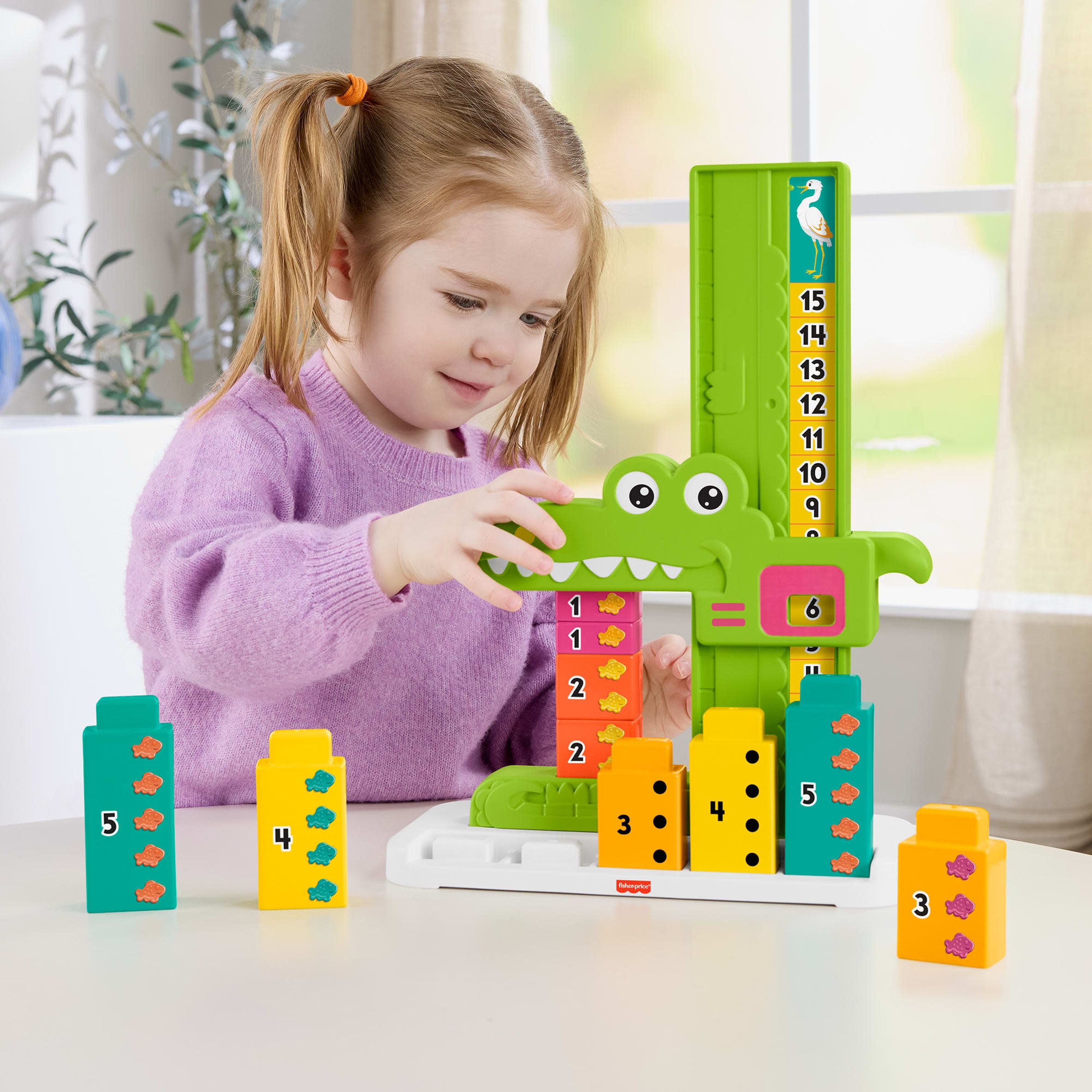 Fisher-Price Educational Adding Alligator Toy for Preschoolers