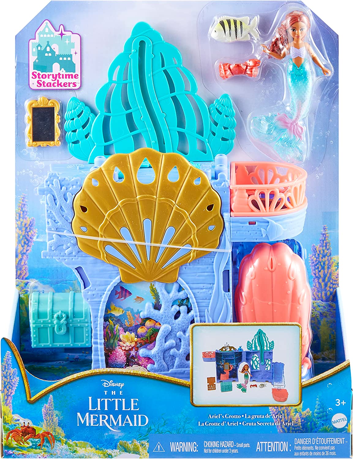 Hot! Disney The Little Mermaid Ariel's Grotto Storytime Stackers Playset for Kids