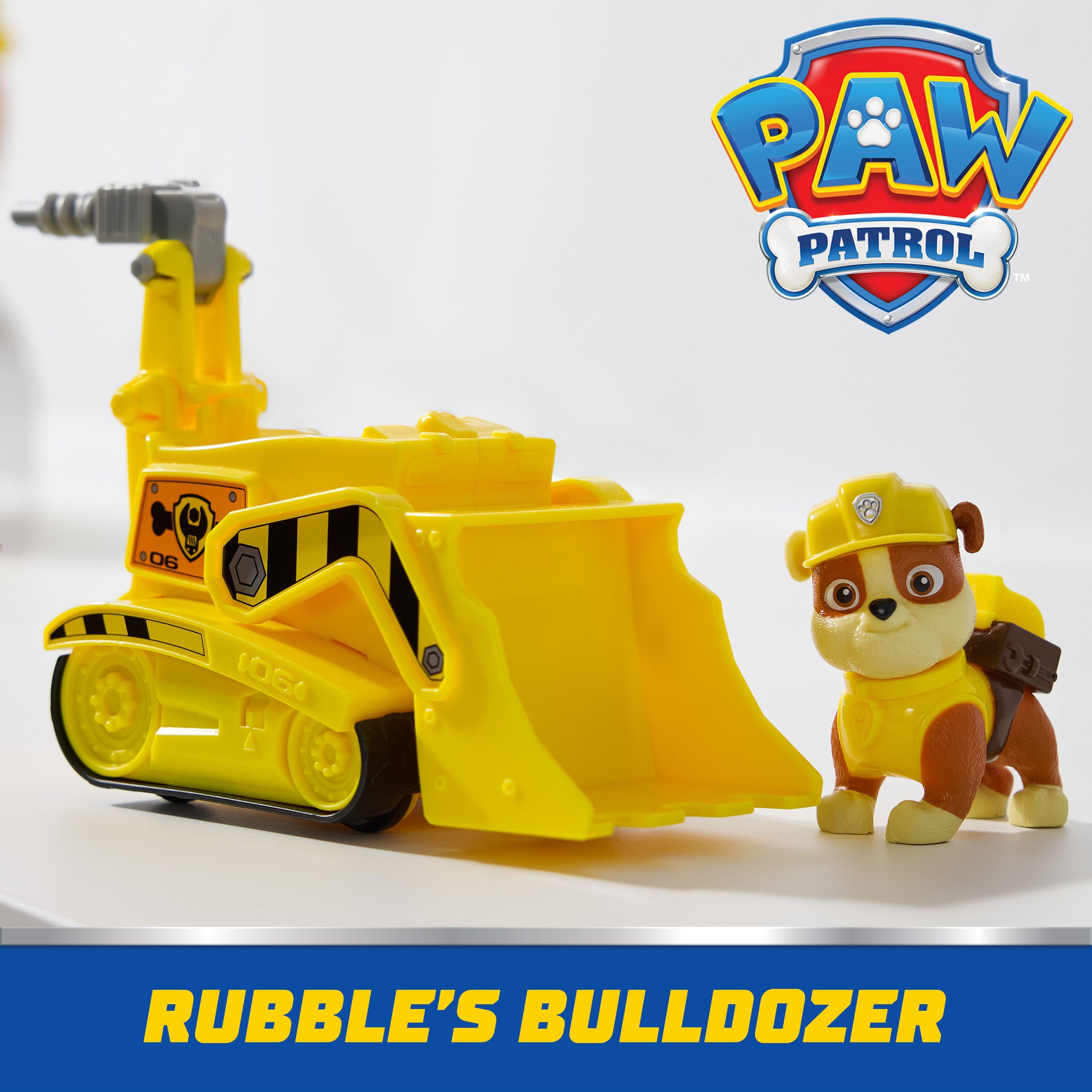 Hot Sale! PAW Patrol Basic Bulldozer Rescue Vehicle with Rubble Figure