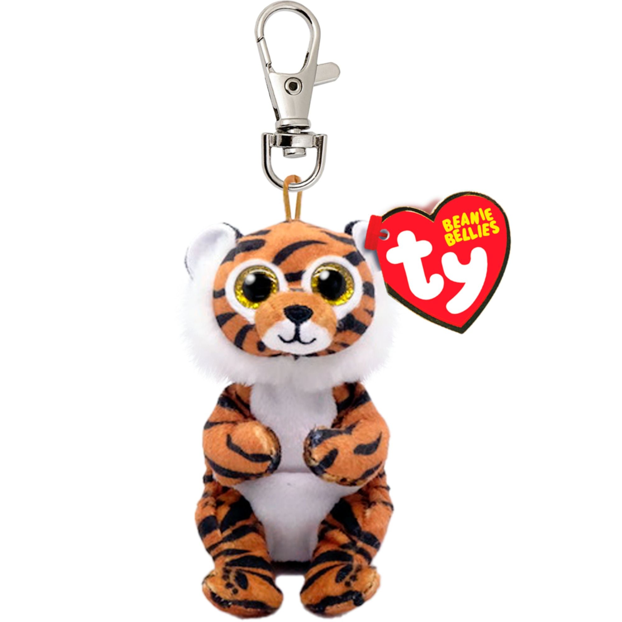Ty Beanie Bellies Clip - Adorable Clawdia Tiger Plush Toy
