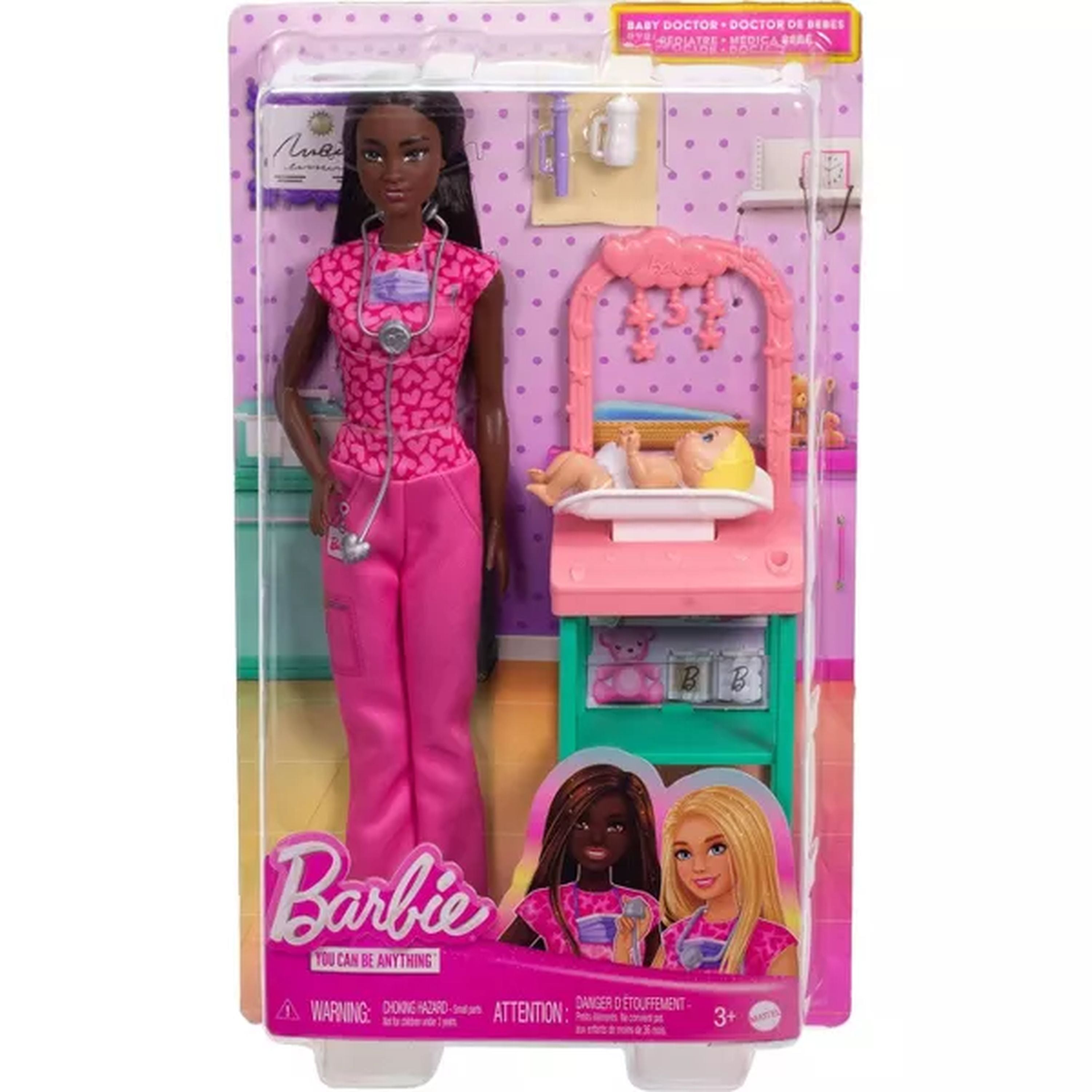 Barbie Baby Doctor Brunette Doll Playset - Explore Various Career Roles