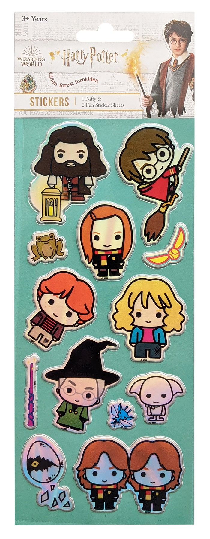 3-Pack of Puffy Harry Potter Stickers for Young Wizards