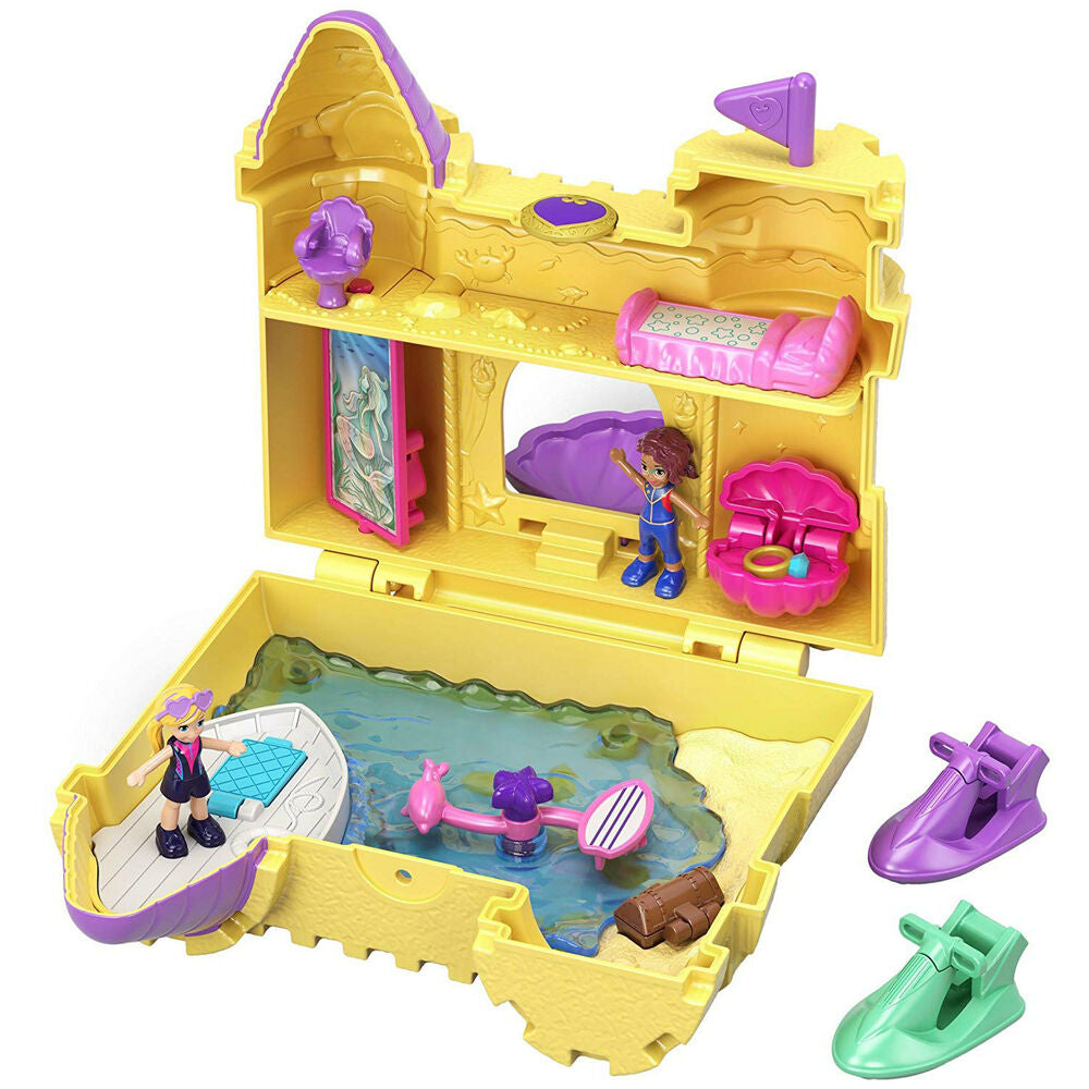 Hot Deal! Polly Pocket Sandcastle-Shaped Big Pocket World Surf 'N' Sandventure Compact Set