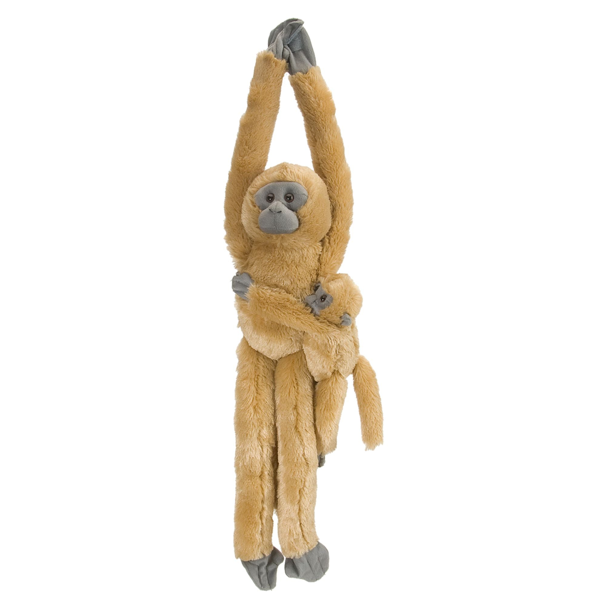 20-Inch Wild Republic Hanging Common Langur Monkey Plush Toy with Baby - Soft and Eco-Friendly!