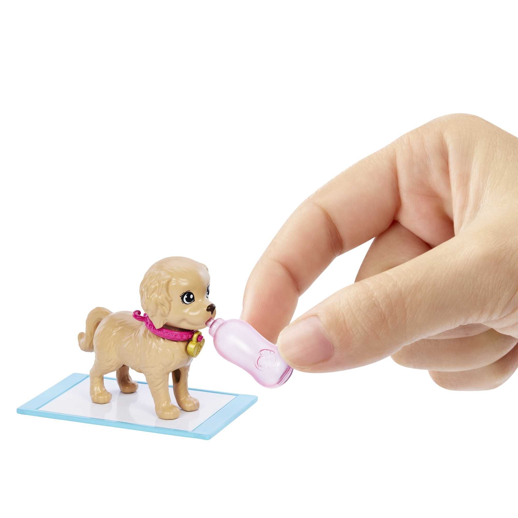 Hot! Barbie Pup Adoption Set with Doll & Accessories