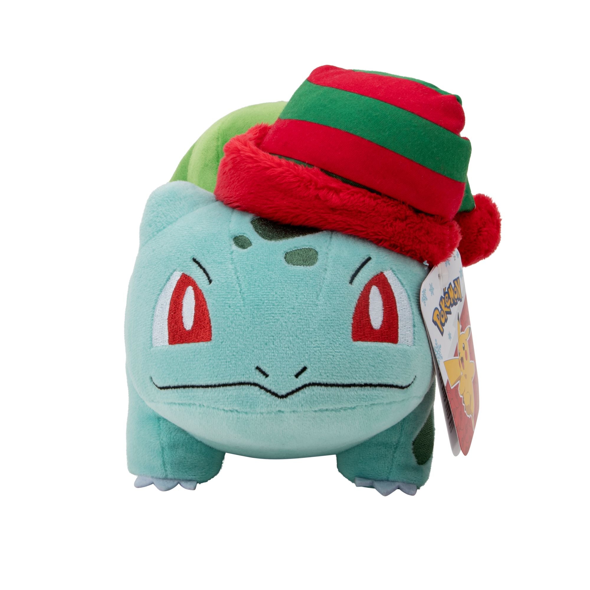 8-Inch Seasonal Christmas Pokemon Plush - Bulbasaur in Festive Hat