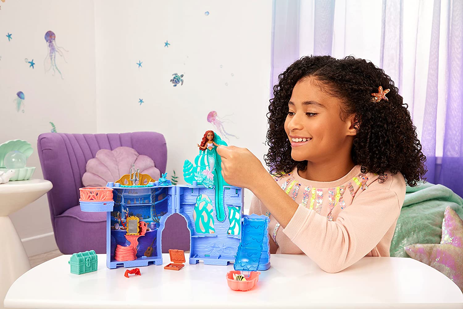 Hot! Disney The Little Mermaid Ariel's Grotto Storytime Stackers Playset for Kids