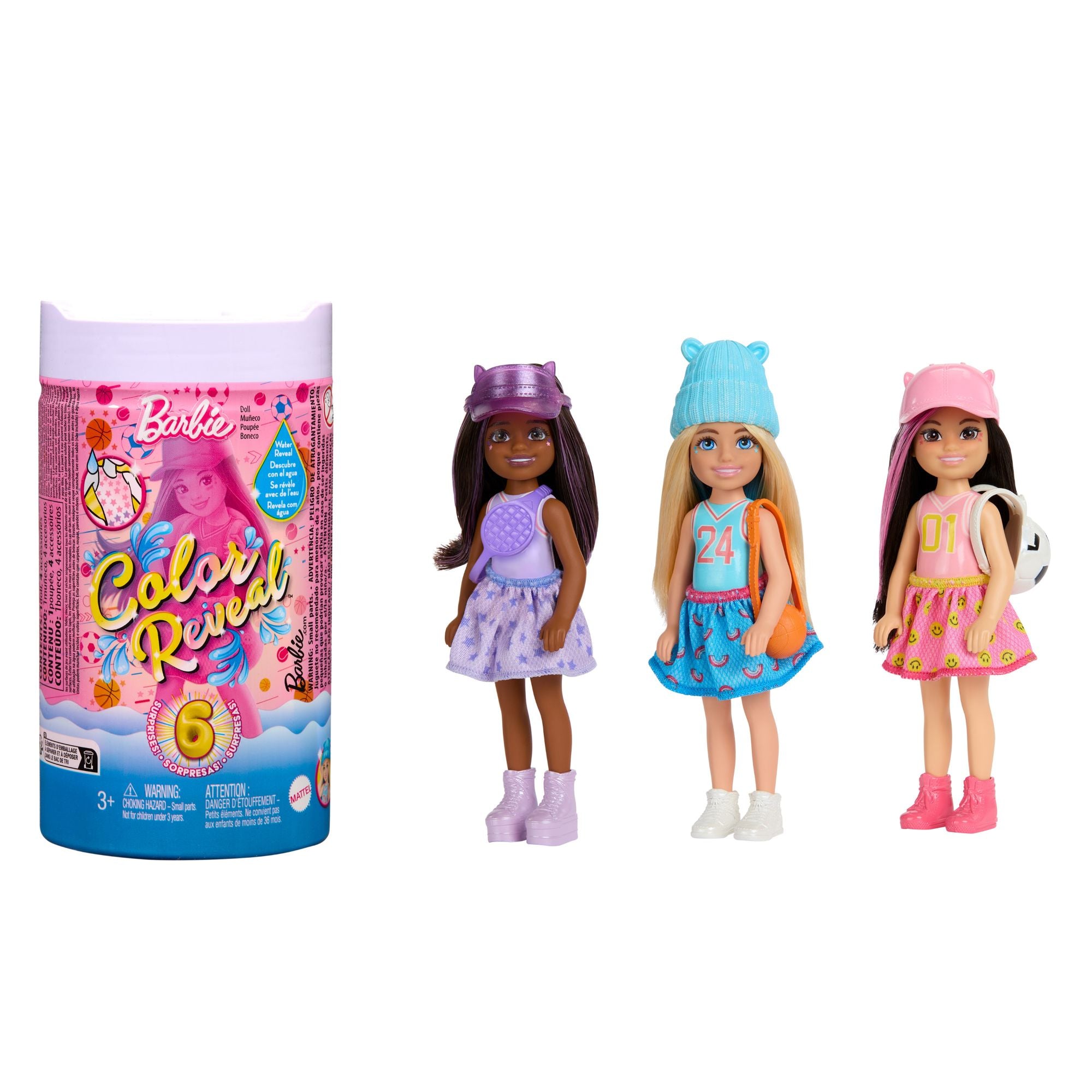 Hot Deal! Barbie Color Reveal Chelsea Purple Sporty Series Doll Set