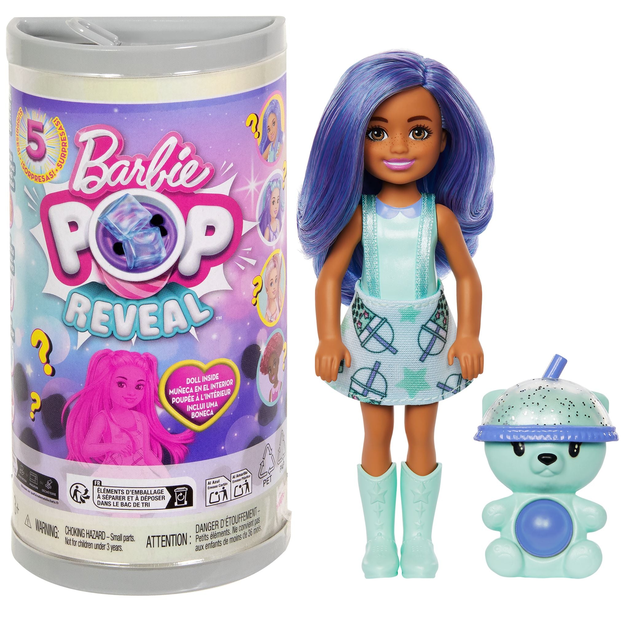 Hot Sale! Barbie Chelsea Pop Reveal Bubble Tea Series Doll Assortment with Five Surprises