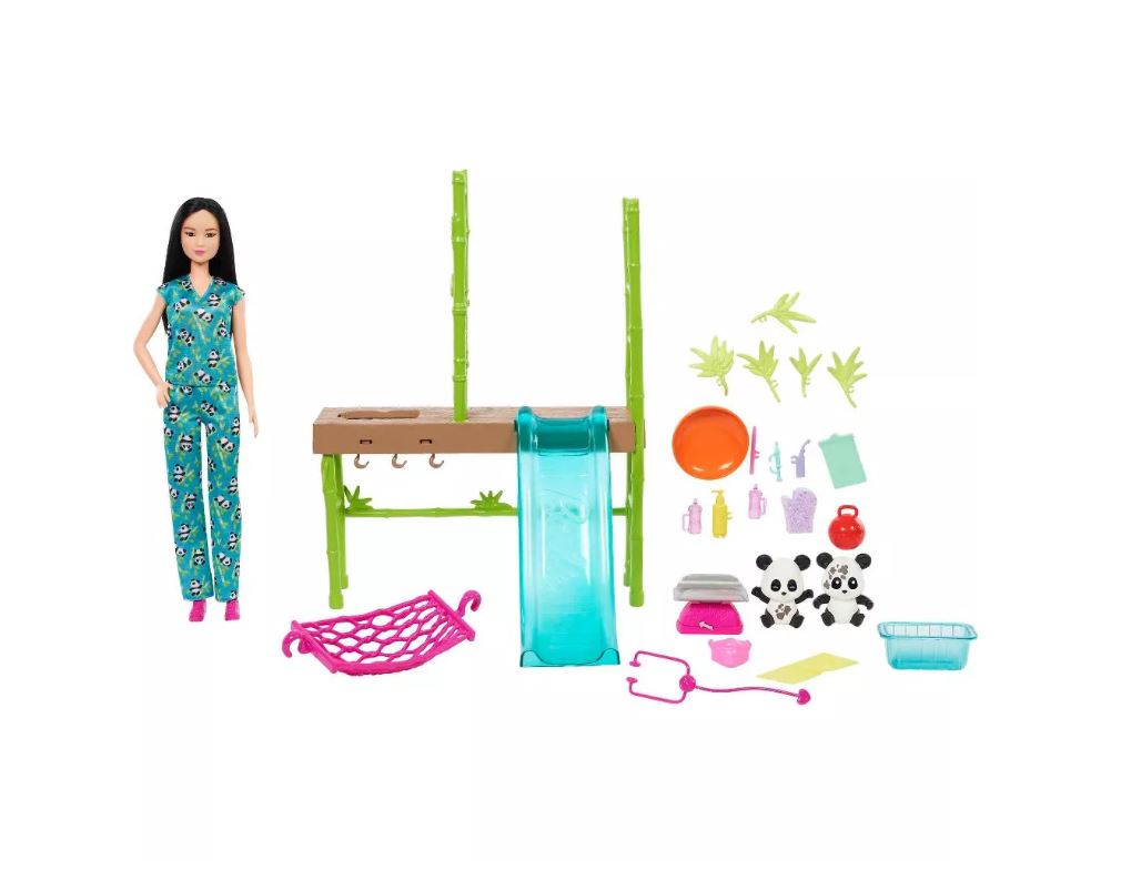 Hot! Barbie Panda Care & Rescue Playset - Inspire Kids' Imagination with Vet Adventures