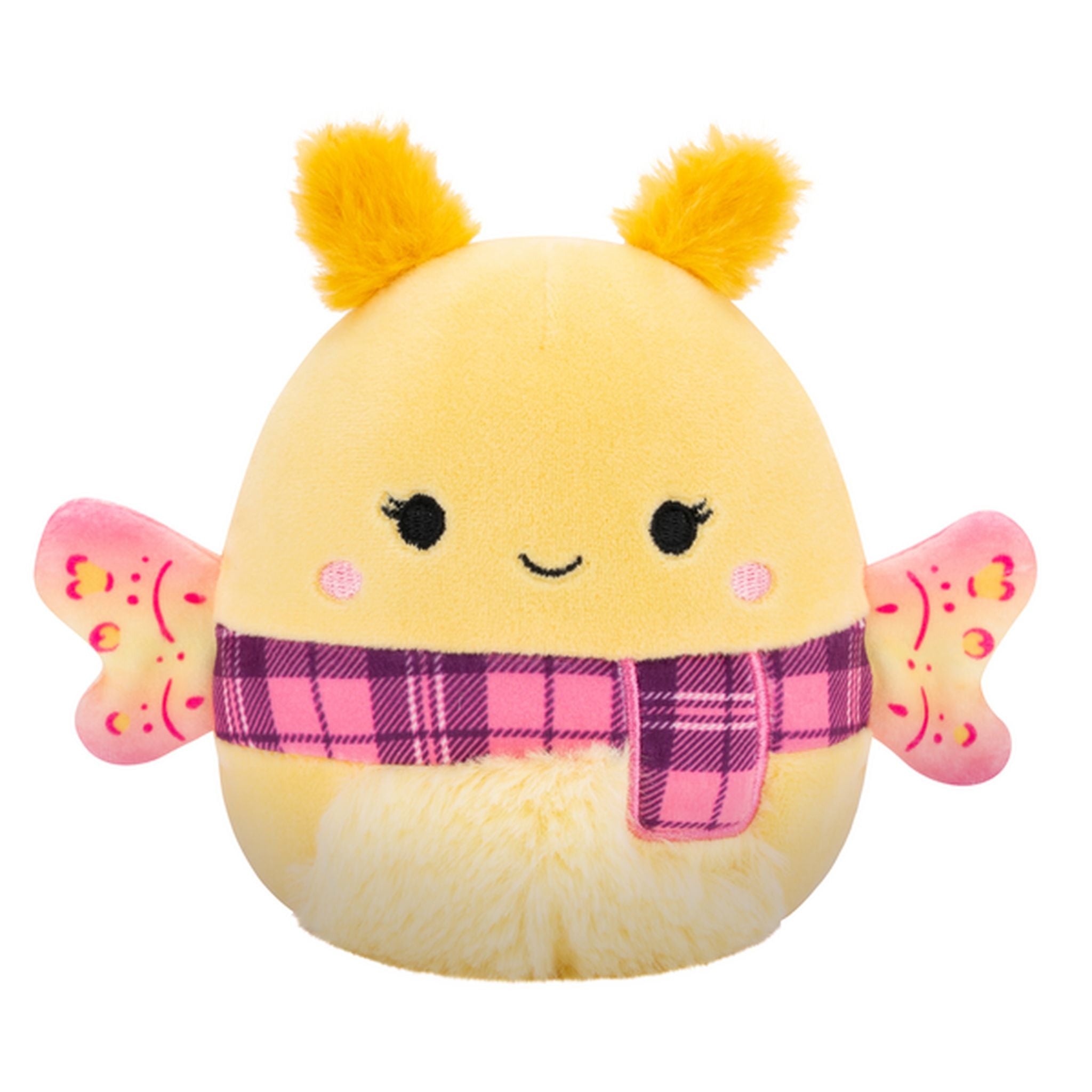 Hot Deal! 5-Inch Squishmallows S20 Miry, Yellow Moth Plush with Pink Plaid Scarf