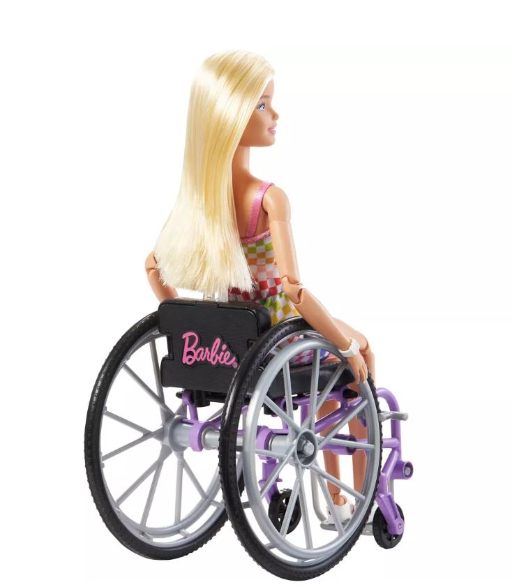 Barbie Fashionistas Blonde Doll with Manual Purple Wheelchair and Pink Ramp