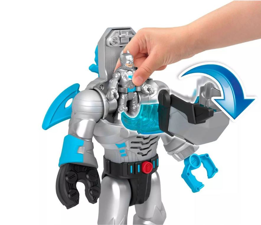 Fisher-Price Imaginex DC Super Friends Grey Batman Insider Action Figure Set