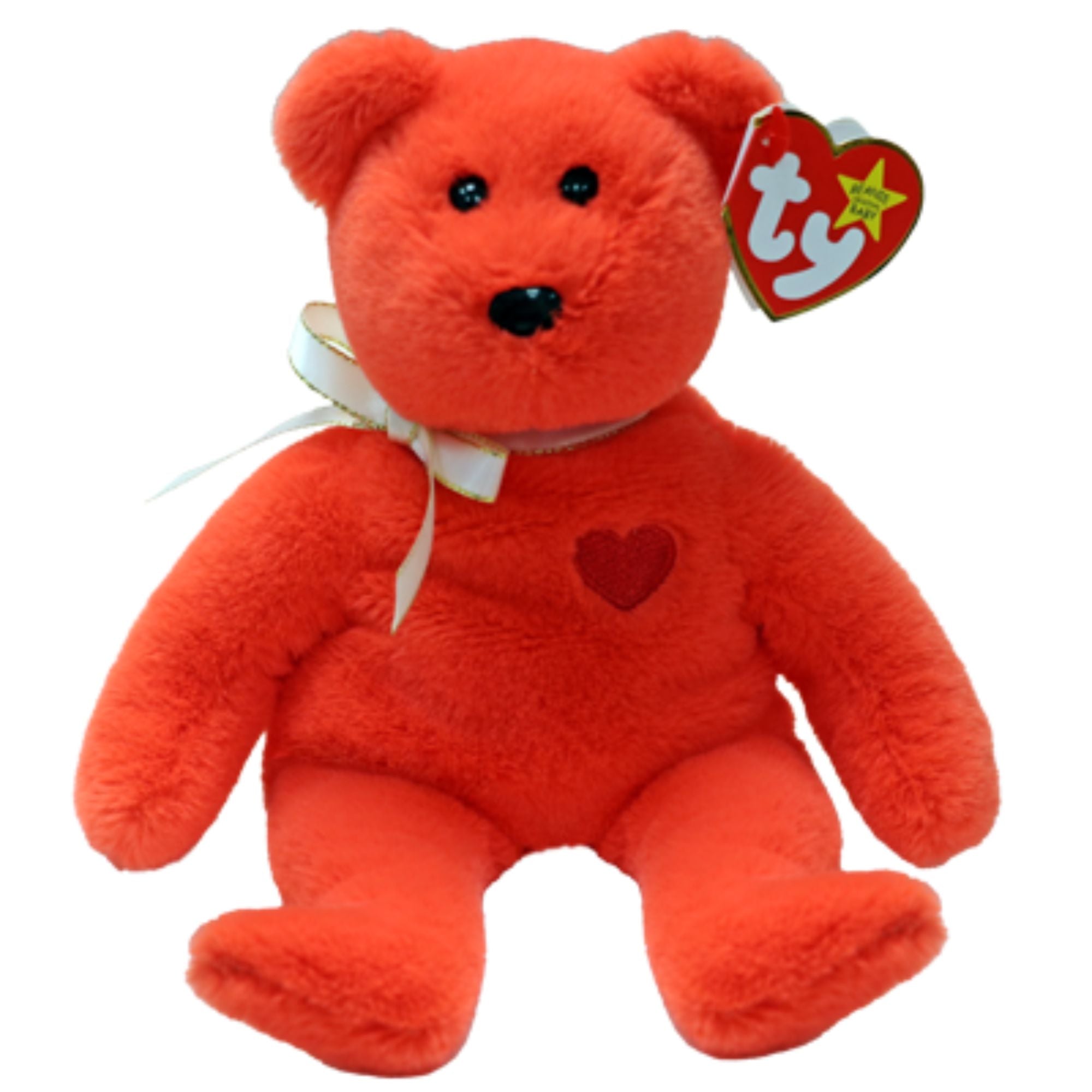Hot Sale! Ty Beanie Babies Valentino II Bear with Red Love Heart