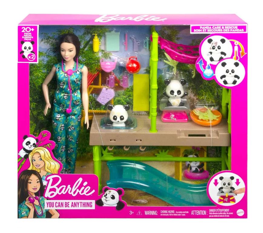 Hot! Barbie Panda Care & Rescue Playset - Inspire Kids' Imagination with Vet Adventures