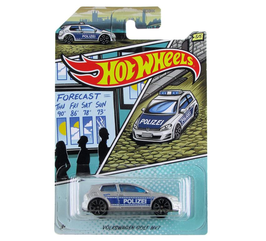 Hot Wheels: 1:64 Scale International Police Volkswagen Golf Mk7 - Must - Have for Collectors