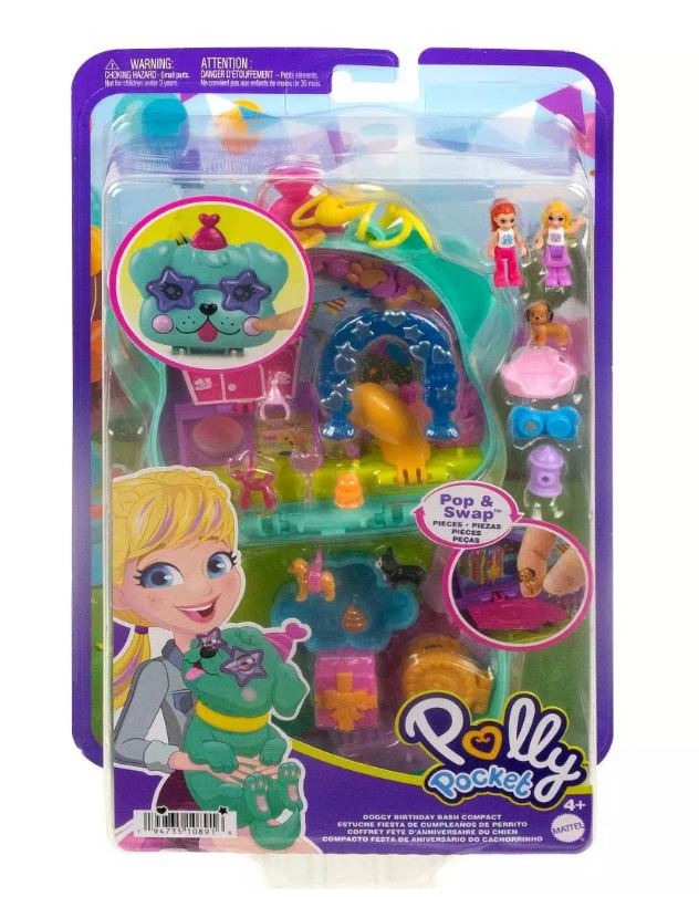 Hot Deal: Polly Pocket Doggy Birthday Bash Playset Compact for Kids Aged 4+