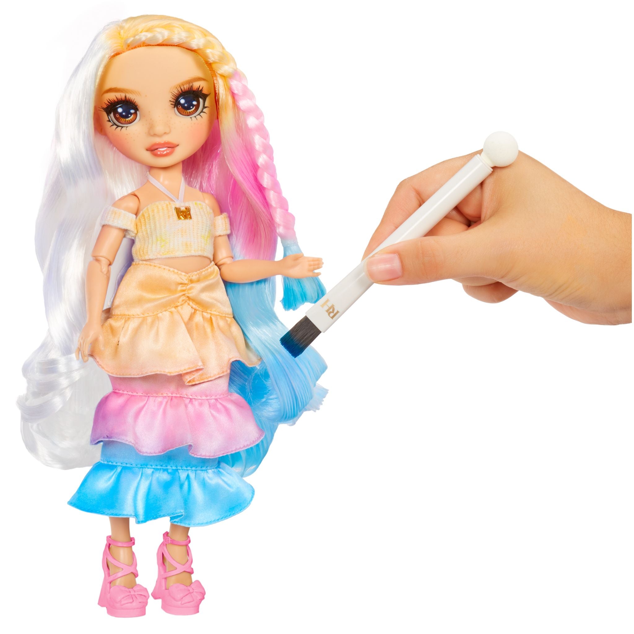 Rainbow High DIY Fashion Doll with Brown Eyes - Watercolour & Create Toy for Kids
