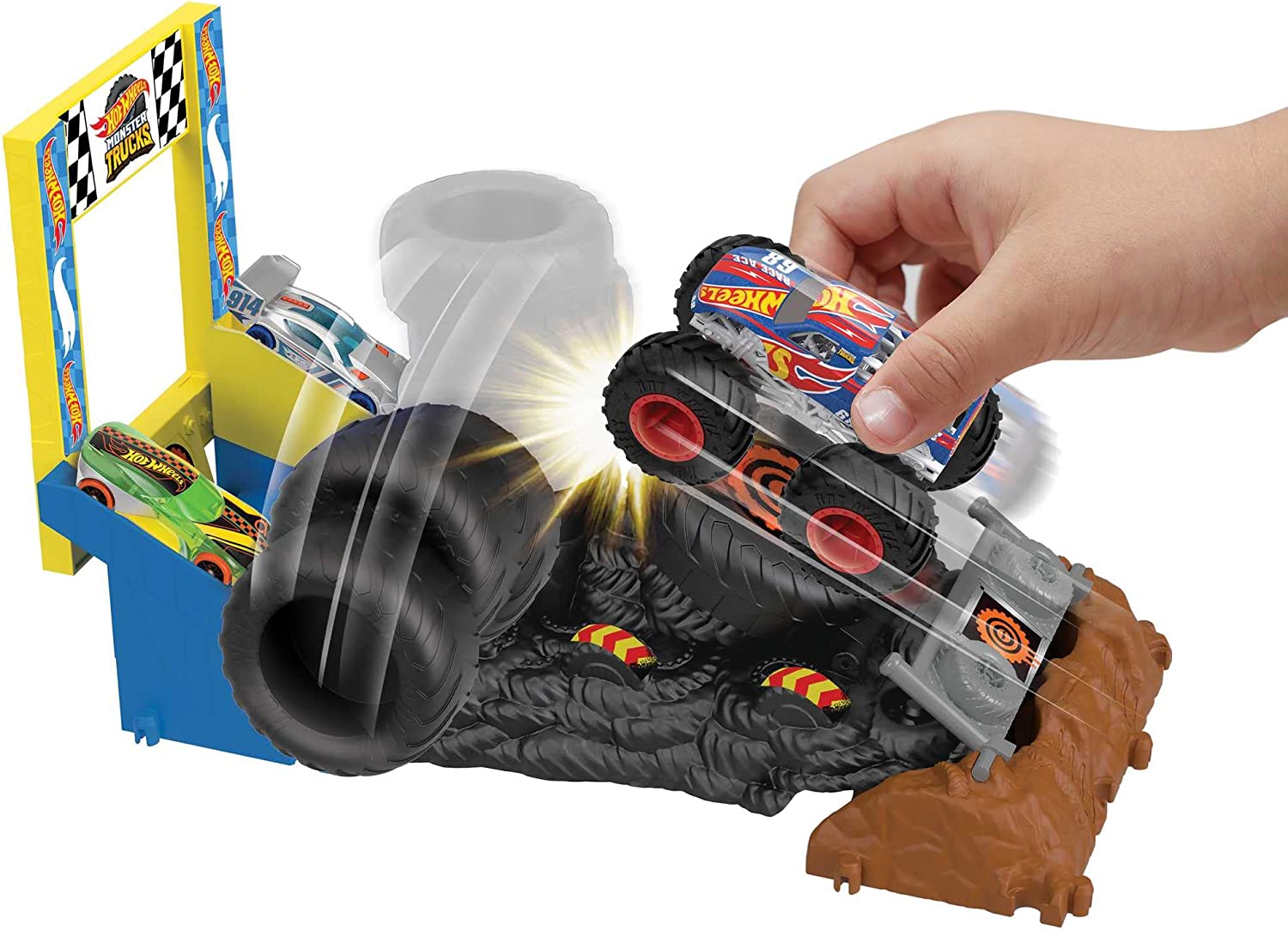 Hot Wheels Monster Trucks Arena Smashers - Race Ace Exciting Smash Race Challenge Set
