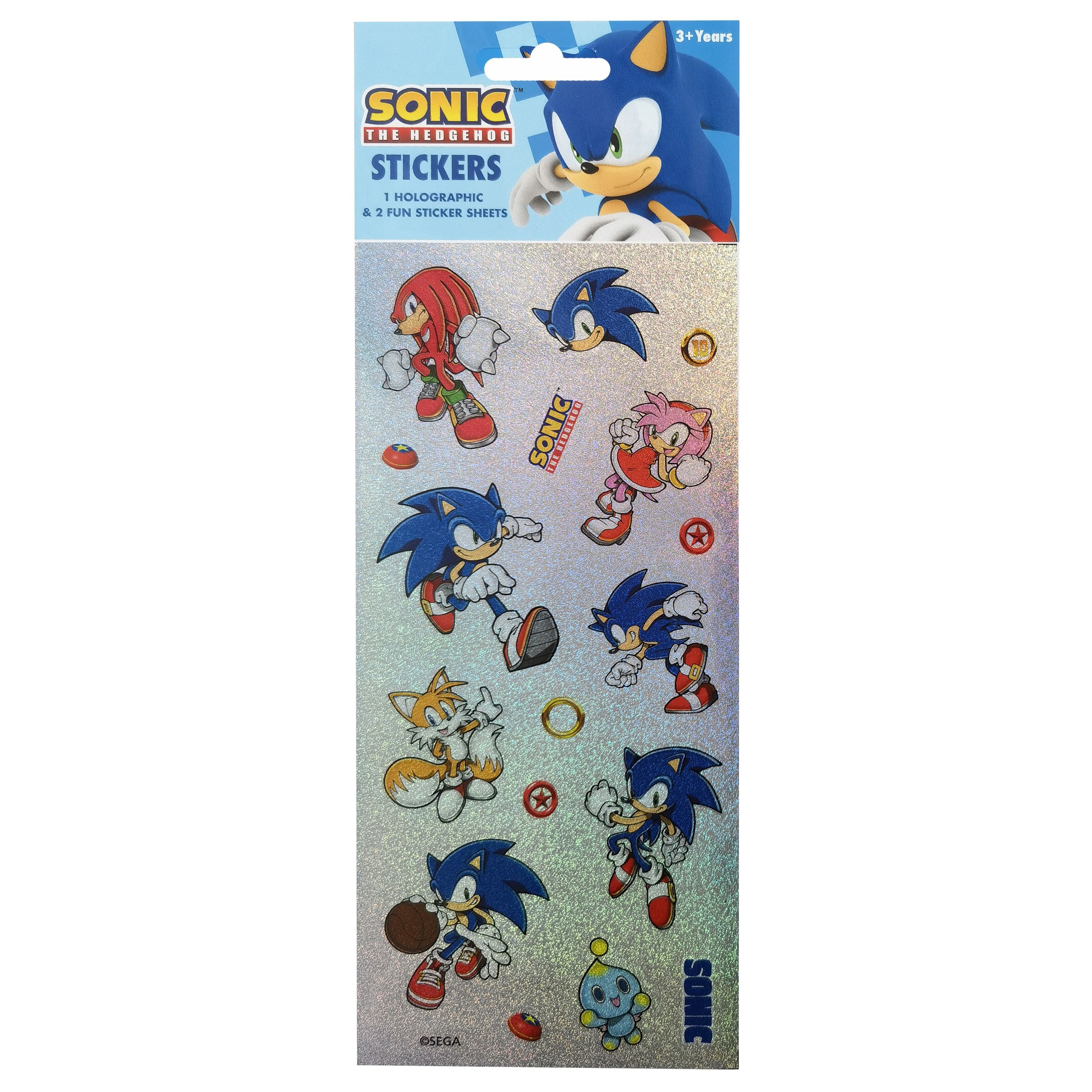 3-Pack Sonic The Hedgehog Holographic and Colored Character Stickers