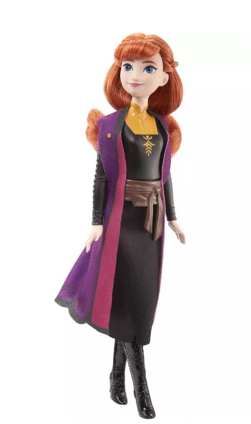 Disney Frozen 2 Fashionable Poseable Anna Doll in Black Travel Dress