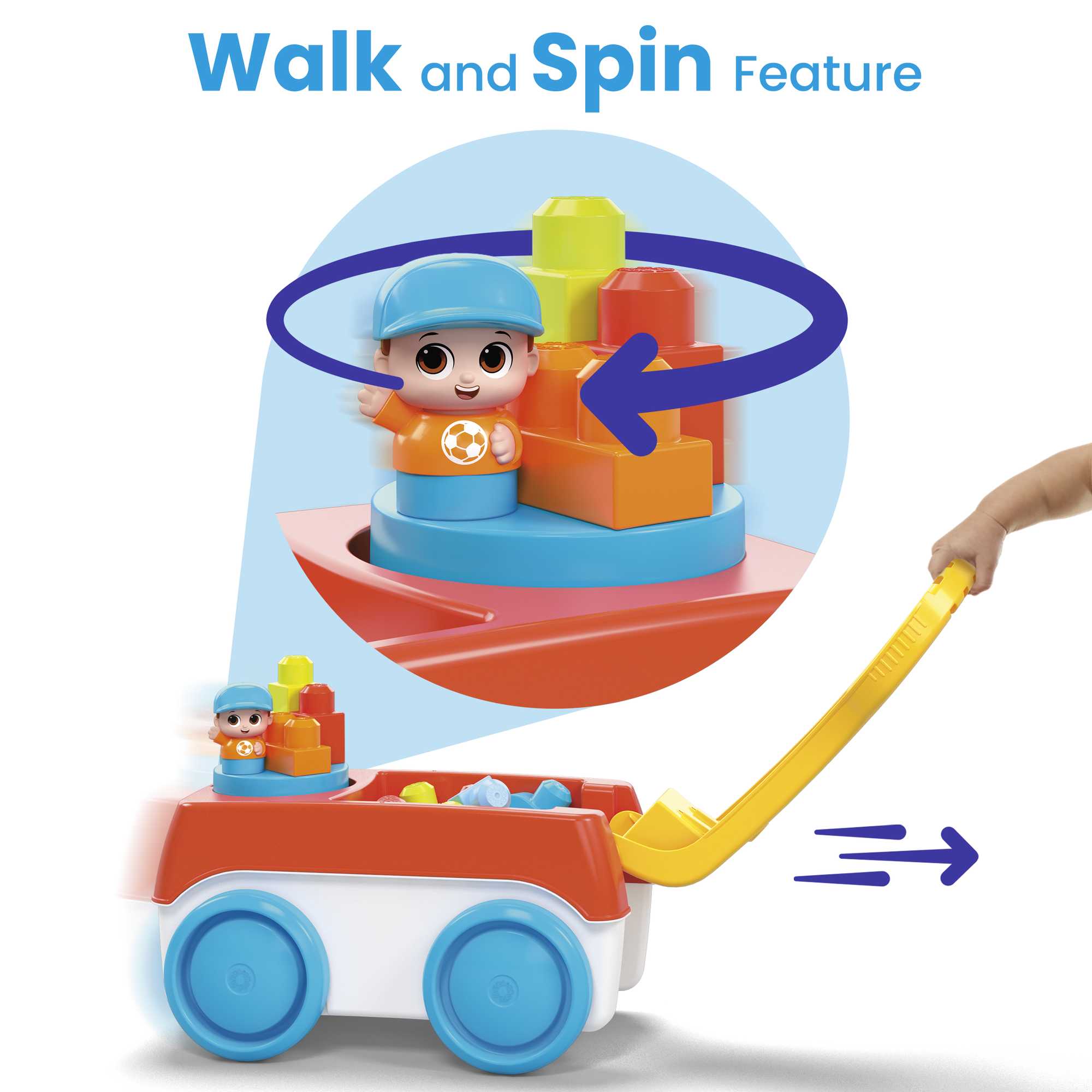Hot Deal! MEGA Bloks Building Toy - Block Spinning Wagon Set for Toddlers