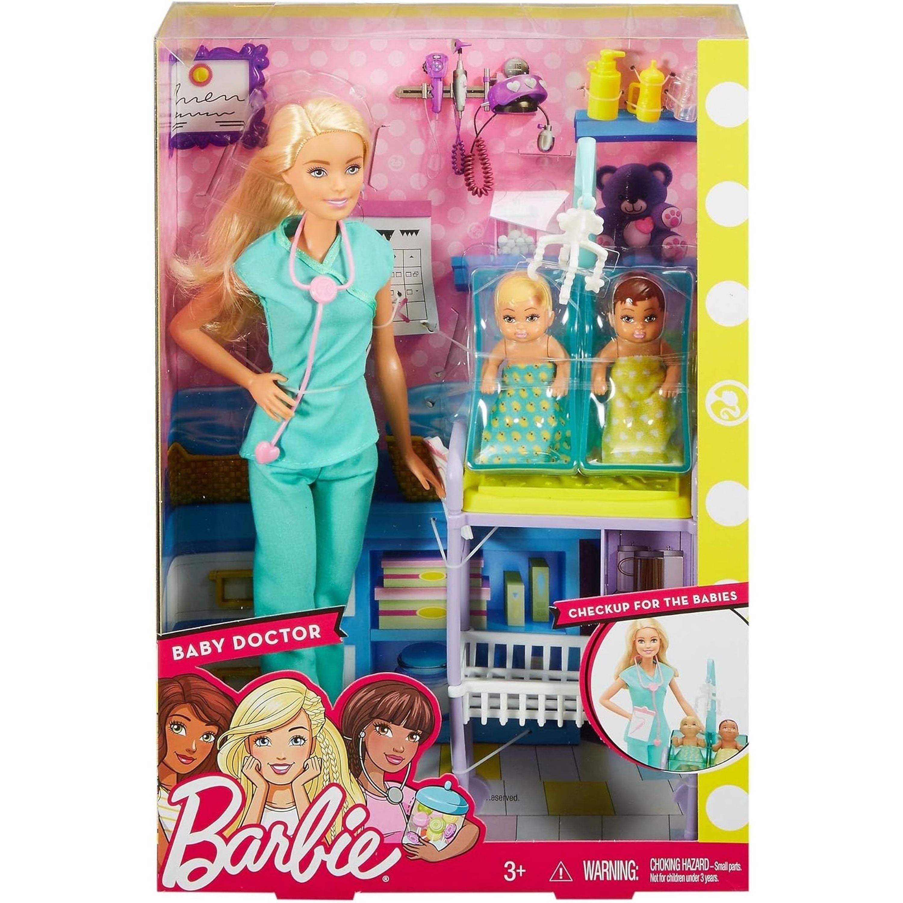 Blonde Barbie Career Doll & Playset: A Baby Doctor Adventure