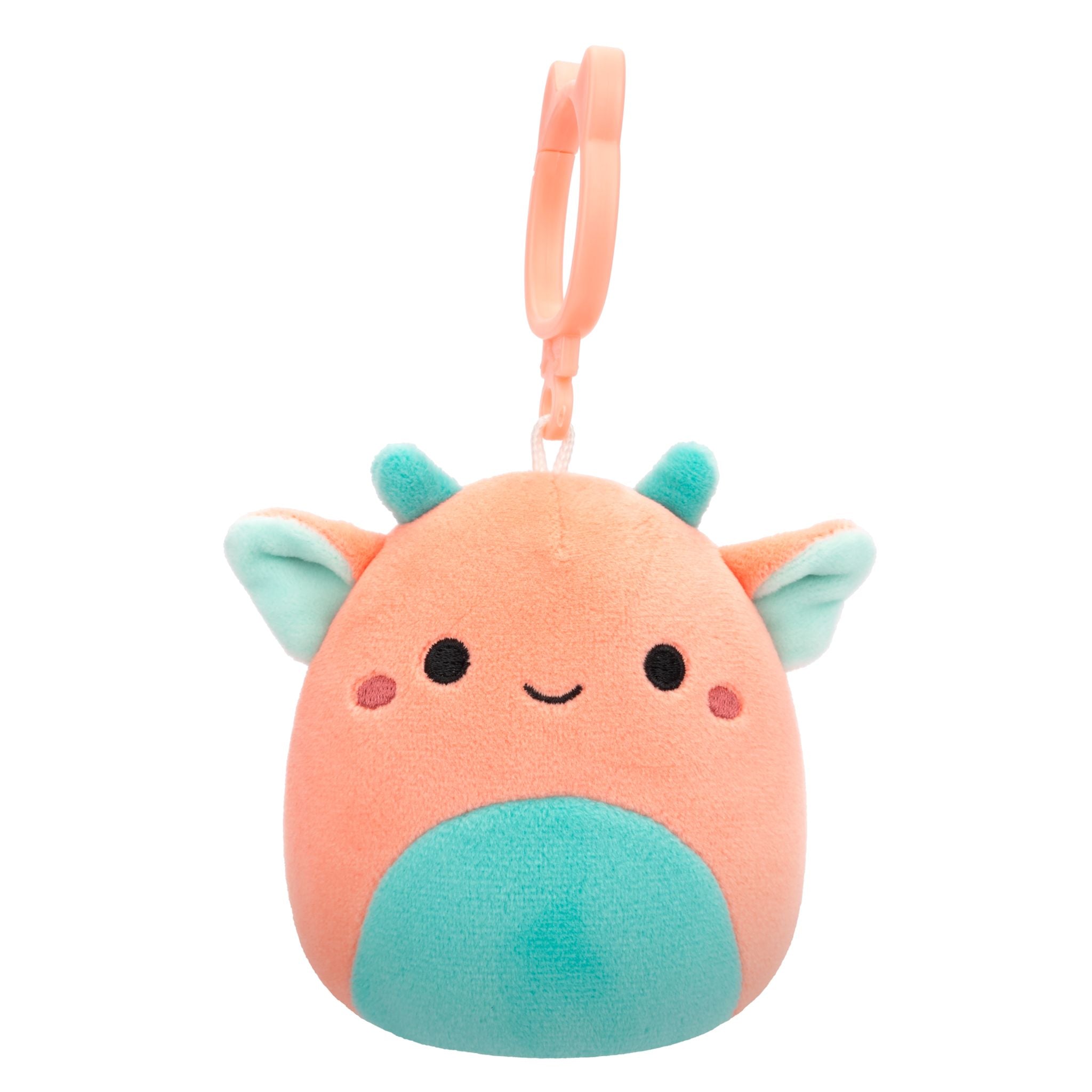 Squishmallows 3.5-Inch Clip-On Plush: Pink & Aqua Goblin Chitra - Adorable On-the-Go Toy