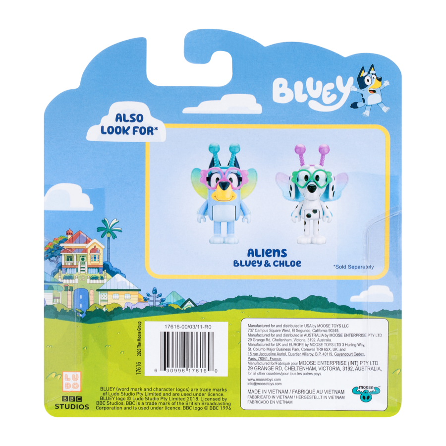 Hot Sale! 2-Pack Bluey Season 10 Alien Figures - Bluey & Chloe