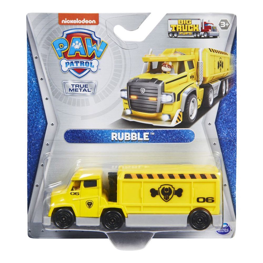 PAW Patrol 1:55 True Metal Toy - Rubble Big Truck Pup