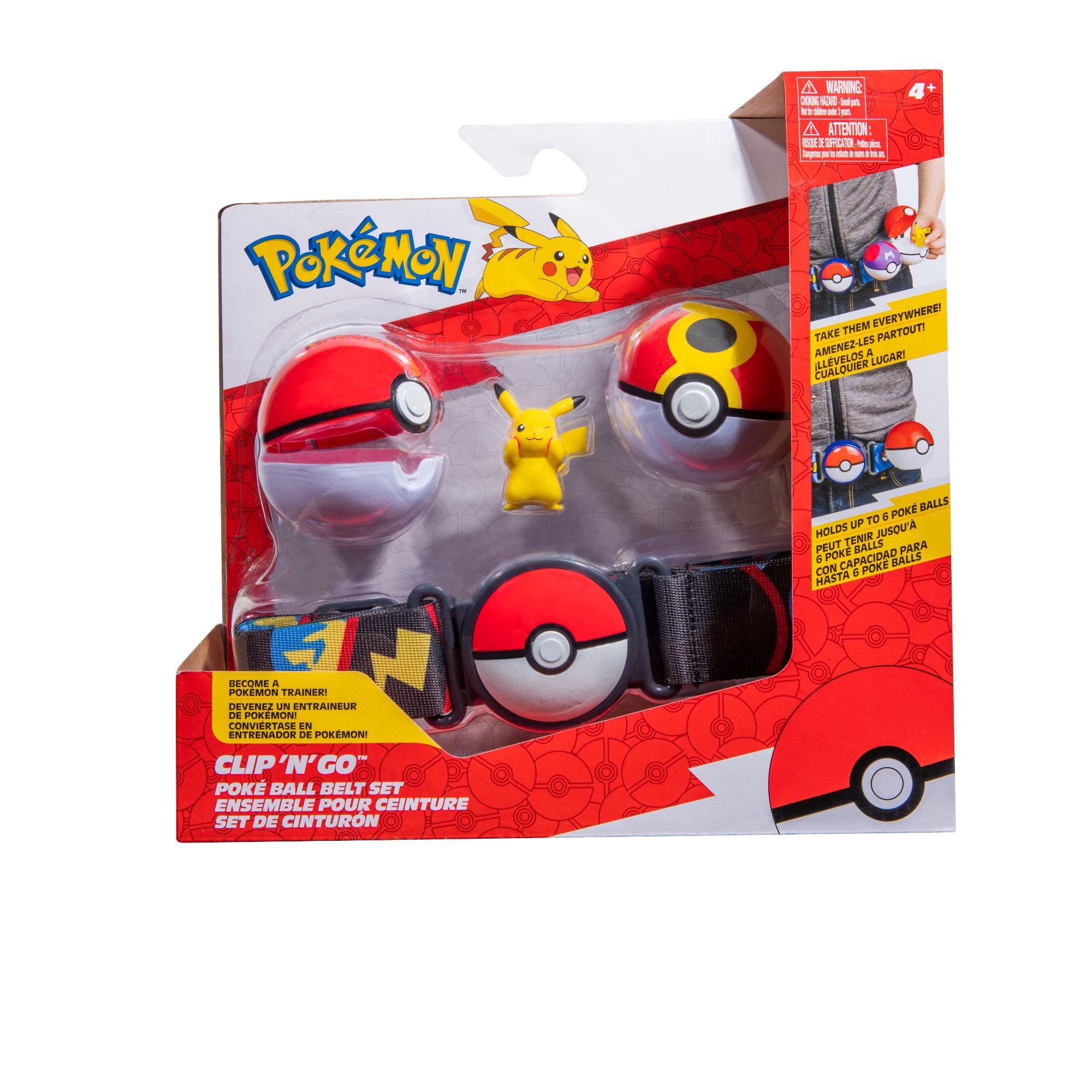 Hot Deal! Pokemon Clip N Go Poke Ball Belt Set - Includes Poke Ball, Repeat Ball & Pikachu Figure