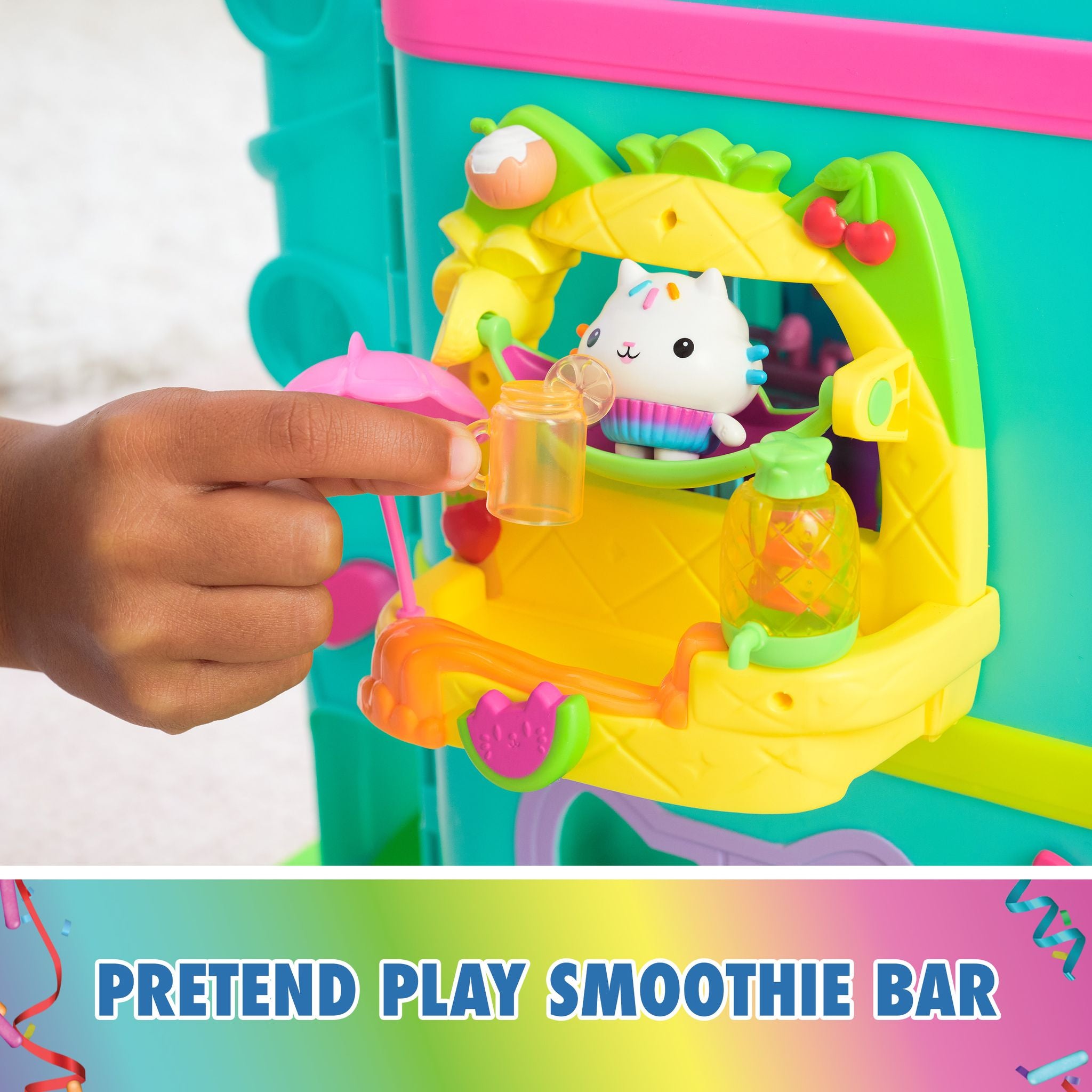 Gabby's Dollhouse: Cakey's Fruit Smoothie Party Balcony Set - A Magical Toy for Kids!