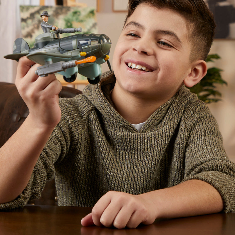 Indiana Jones Worlds of Adventure: Doctor Jurgen Voller with Plane Action Figure & Vehicle Set - Great Gift for 4+