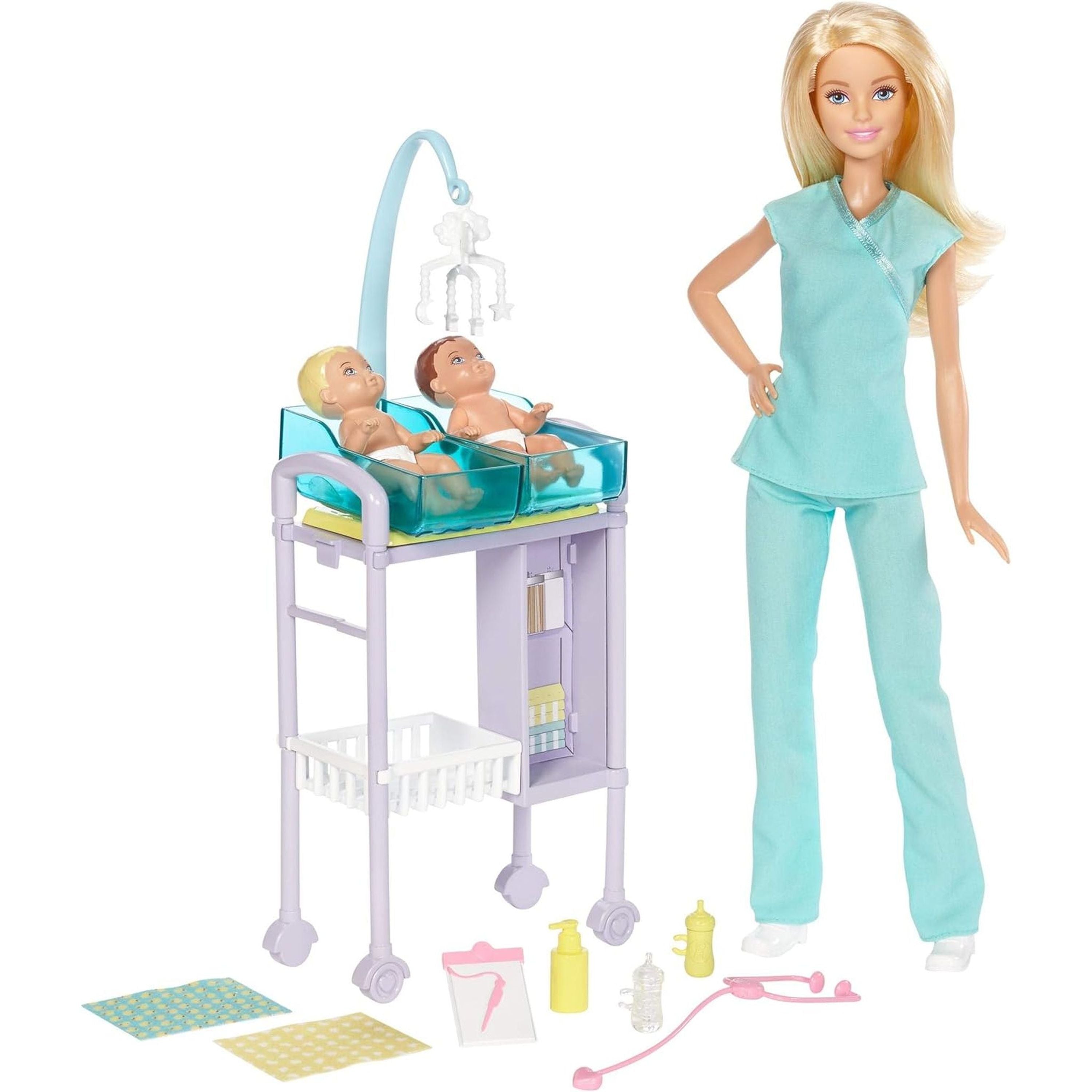 Blonde Barbie Career Doll & Playset: A Baby Doctor Adventure