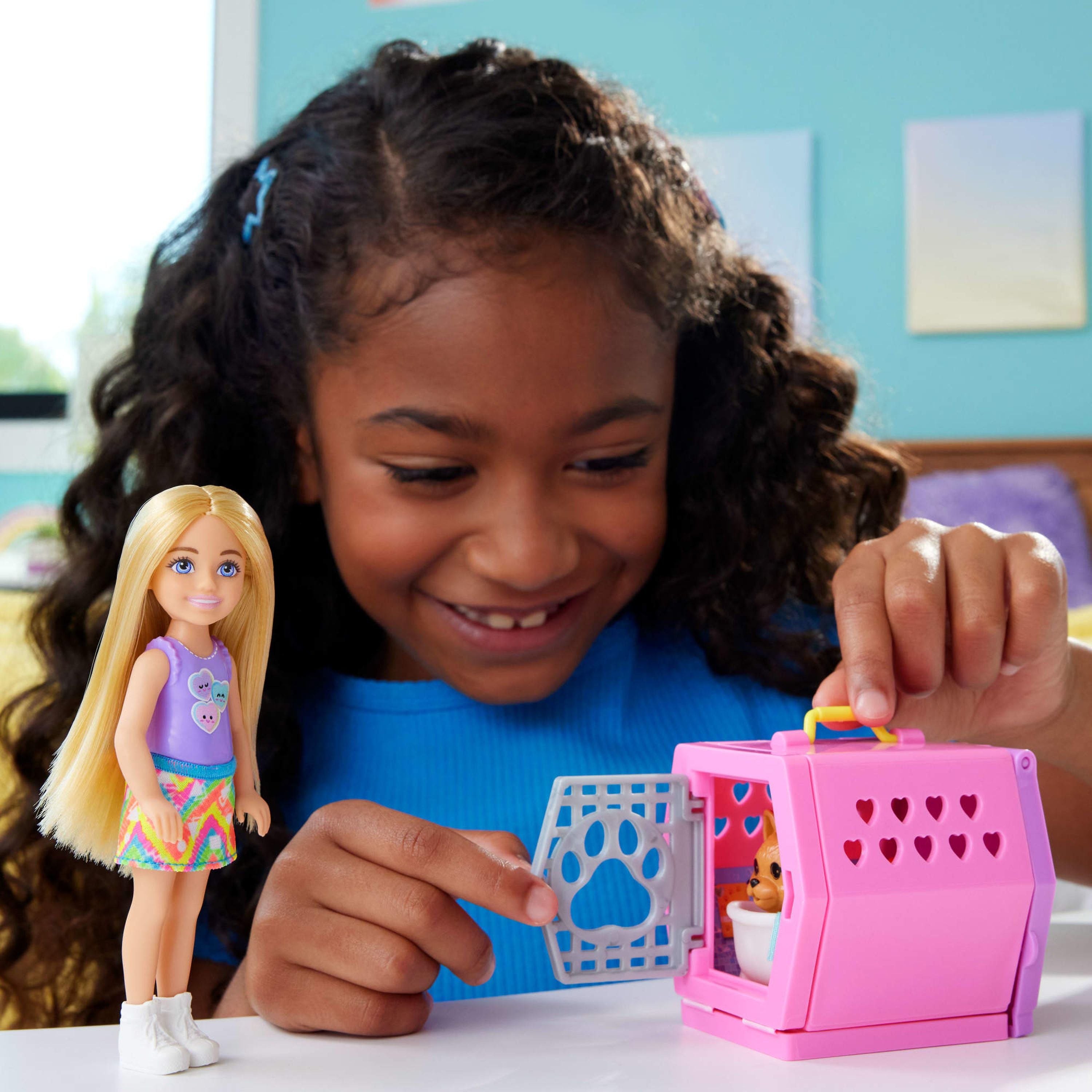 Barbie Chelsea Puppy Carrier Doll Set with Play Accessories