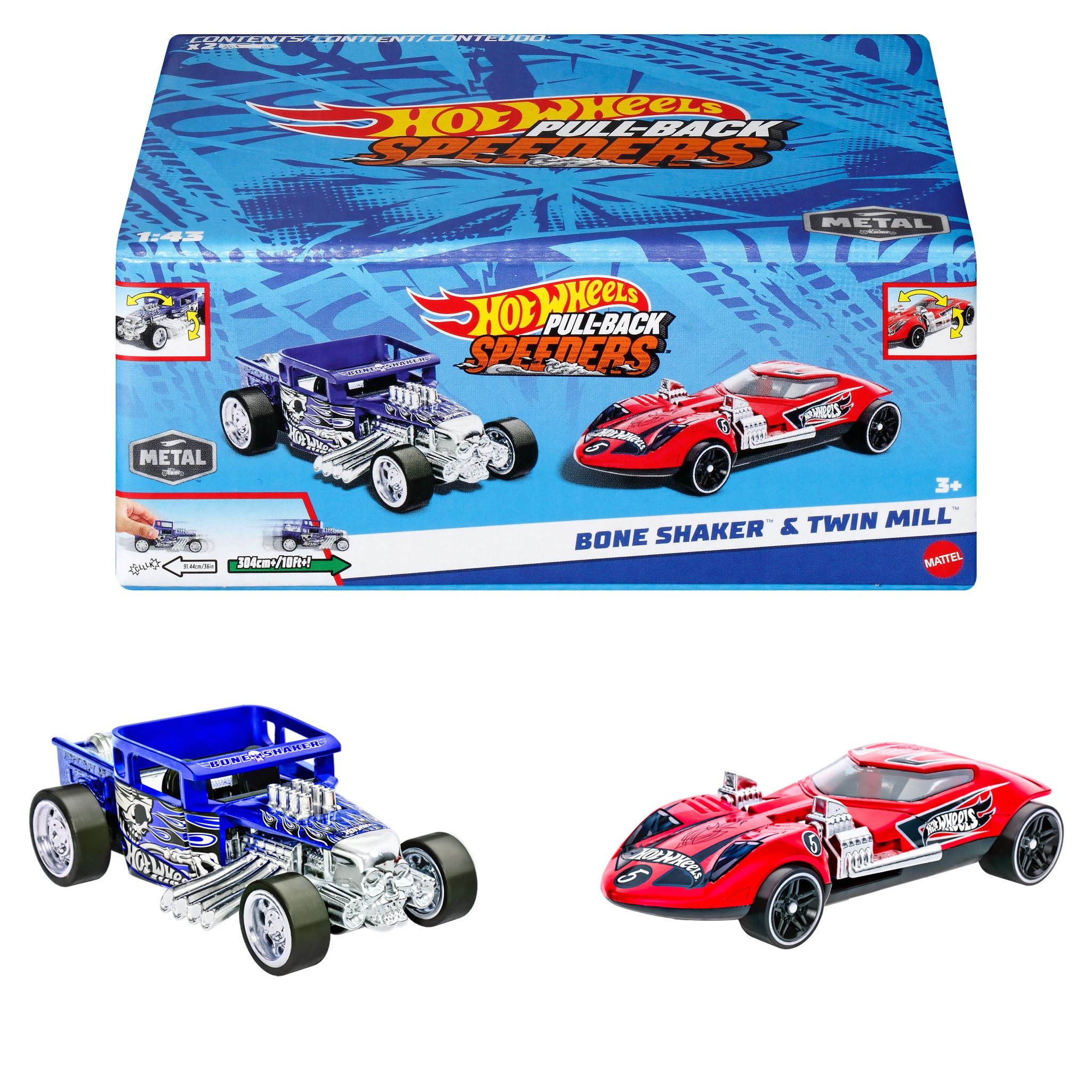 Hot Wheels Assorted Styles Diecast Pull - Back Speeders - Great Deal for Kids and Collectors