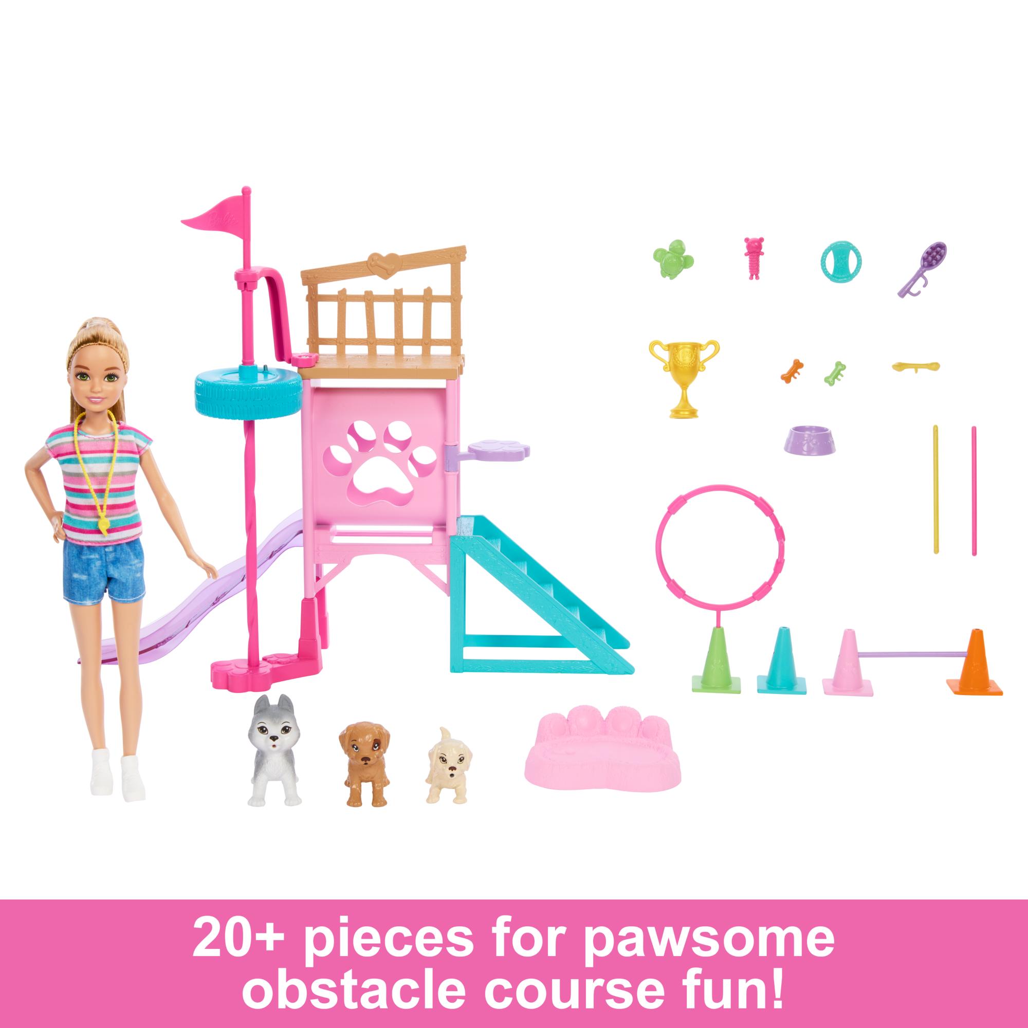 Barbie and Stacie's Puppy Rescue Adventure Playset with 20+ Pieces