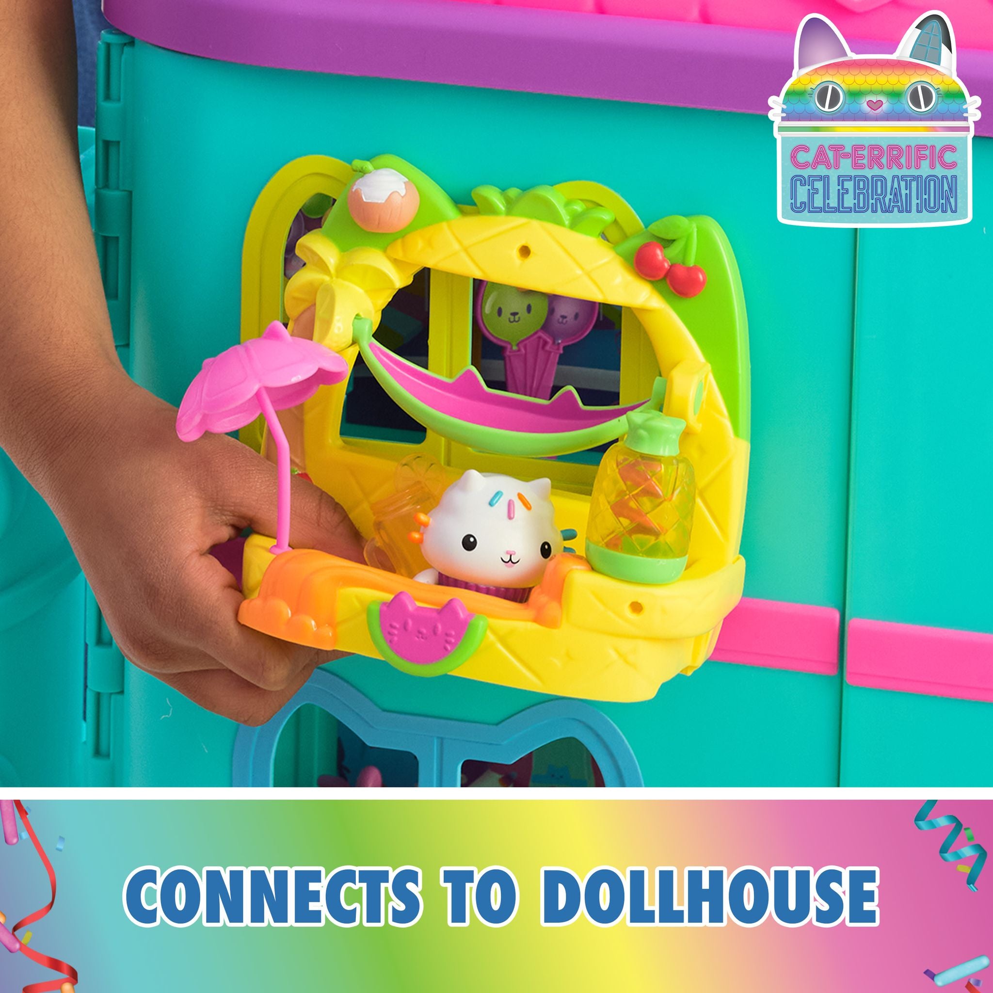 Gabby's Dollhouse: Cakey's Fruit Smoothie Party Balcony Set - A Magical Toy for Kids!