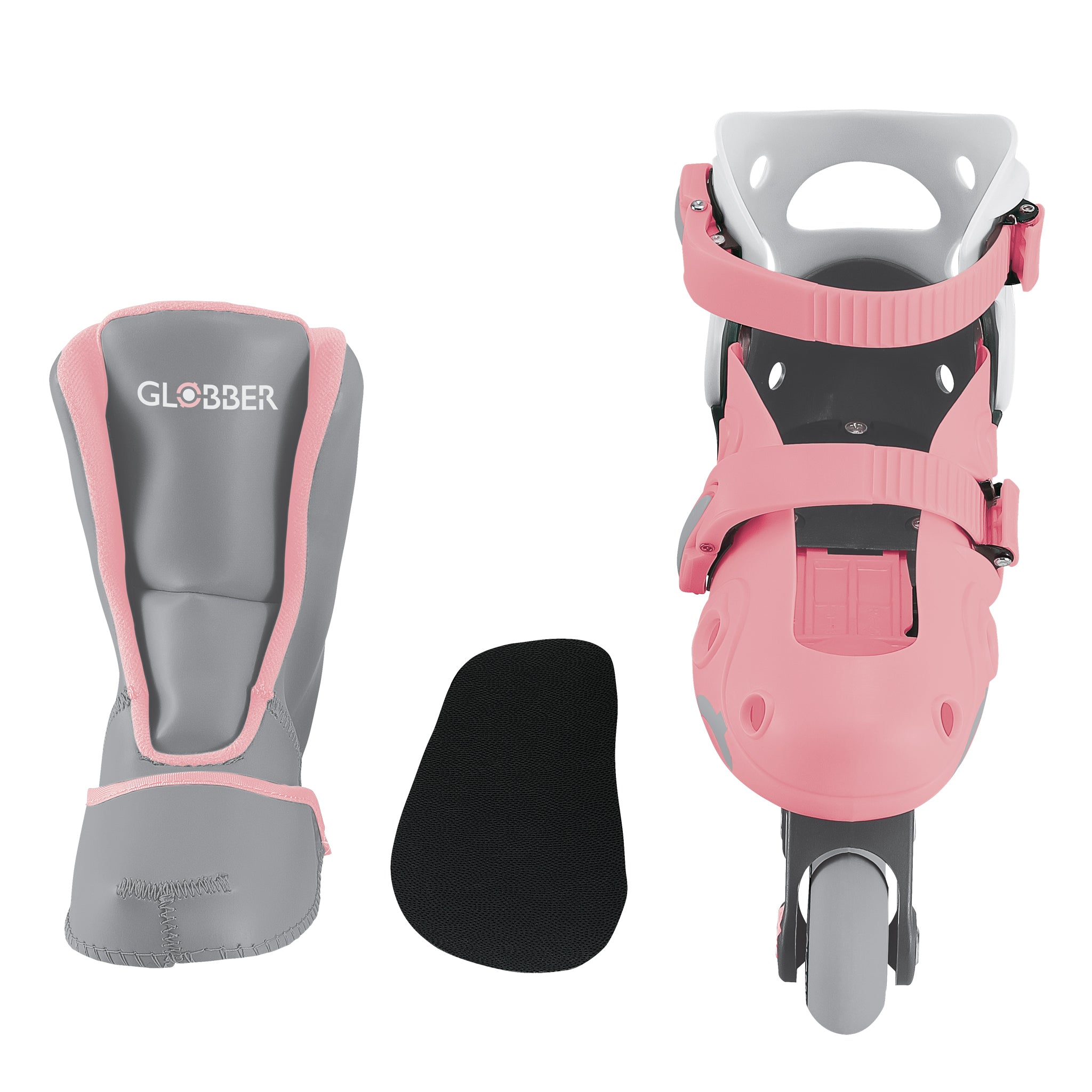 Globber 2-in-1 Pastel Pink Learning Inline Skates for Kids Size S/M