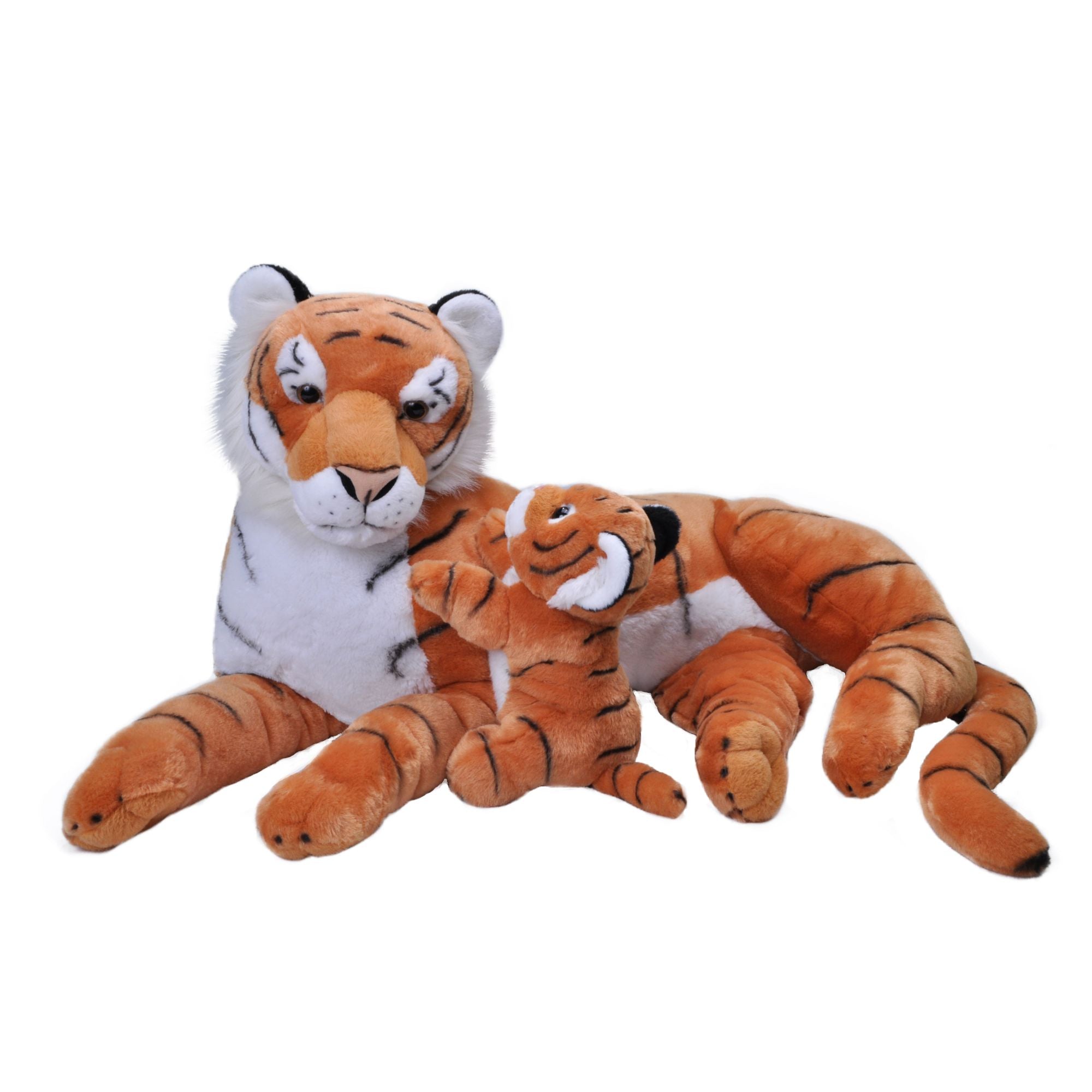 Wild Republic Super-Sized 30-Inch Mom & Baby Tiger Plush Toy