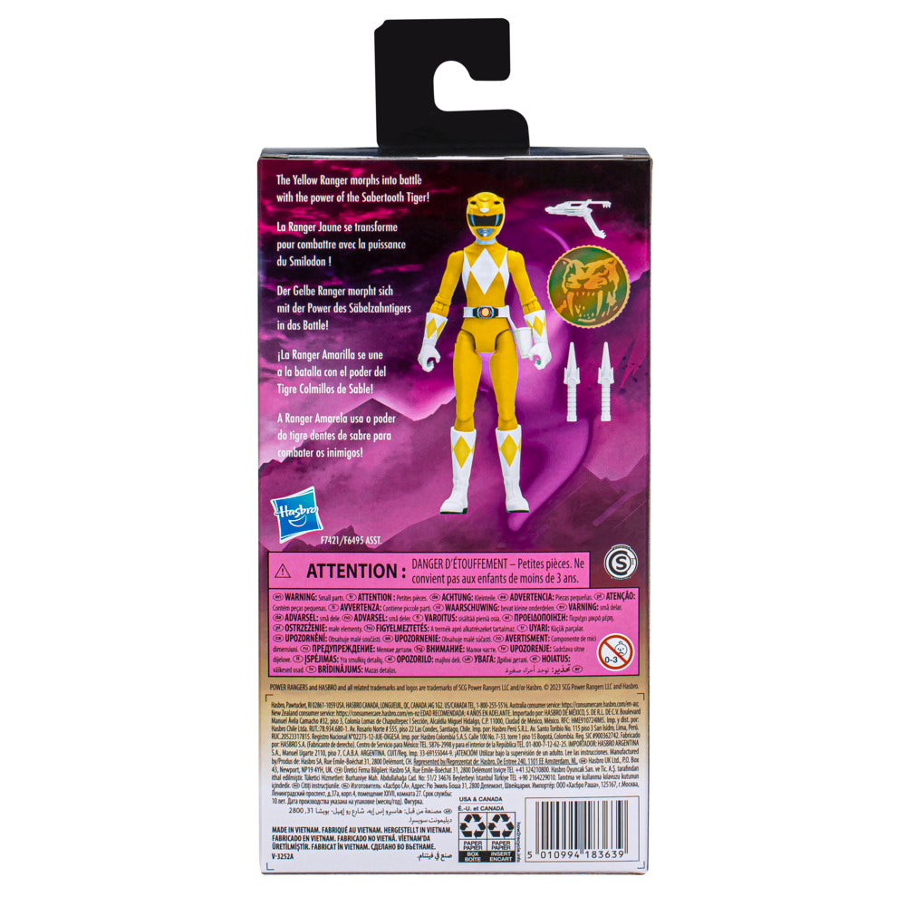 Hot! 6-Inch Power Rangers Mighty Morphin Yellow Ranger Action Figure