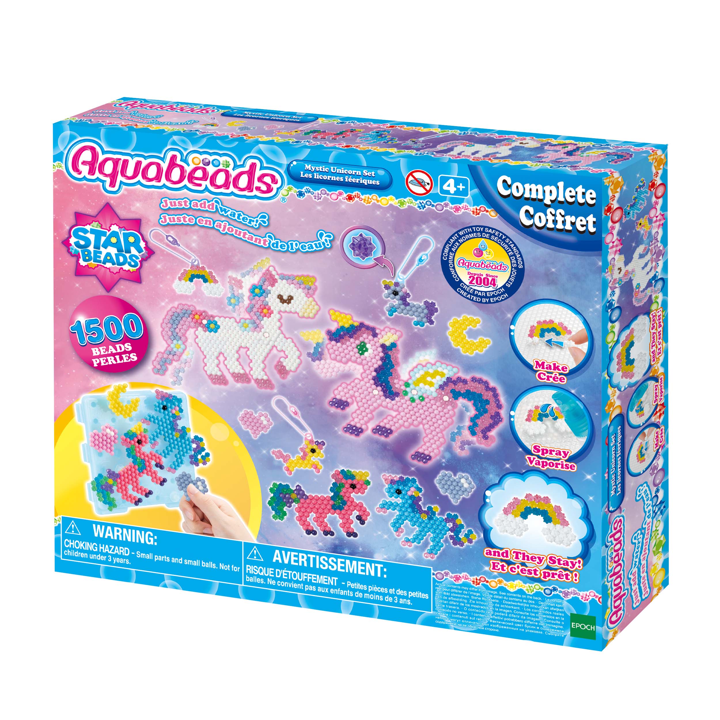 Hot Deal! Complete Aquabeads Mystic Unicorn Craft Set with 1500 Beads in 24 Colors