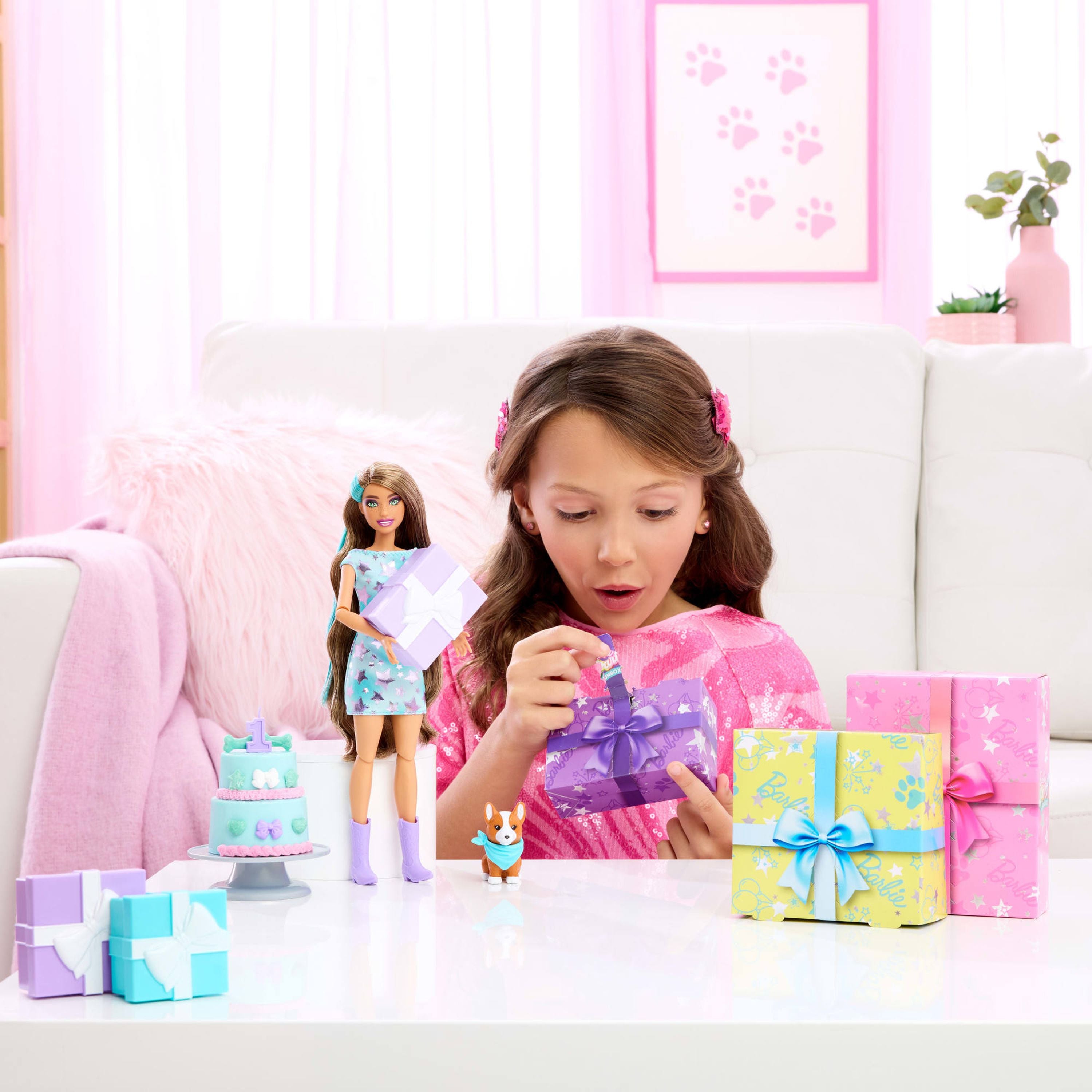 Hot Sale! Barbie Party Unboxed Doll Party Stars Set with 10 Surprises