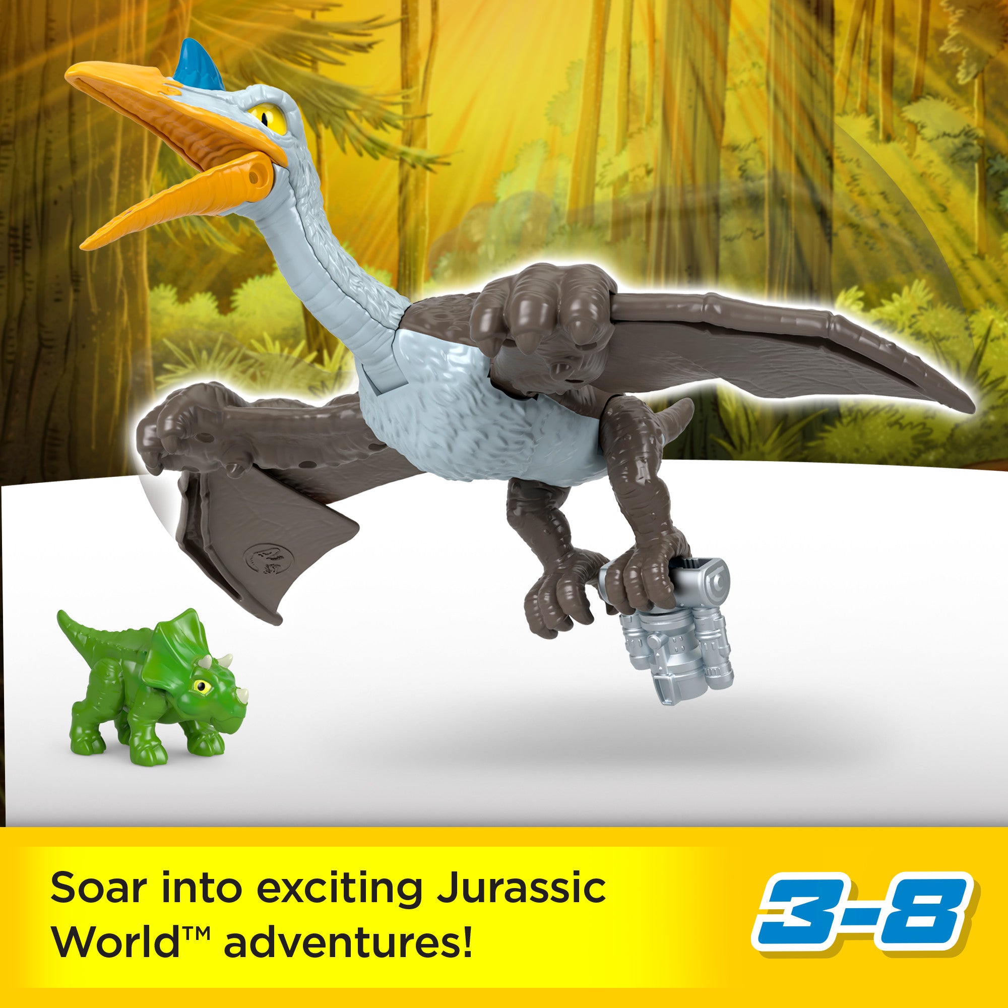 Hot Deal! Fisher-Price Imaginext Jurassic World Soaring Quetzal Dinosaur Toy for Preschoolers